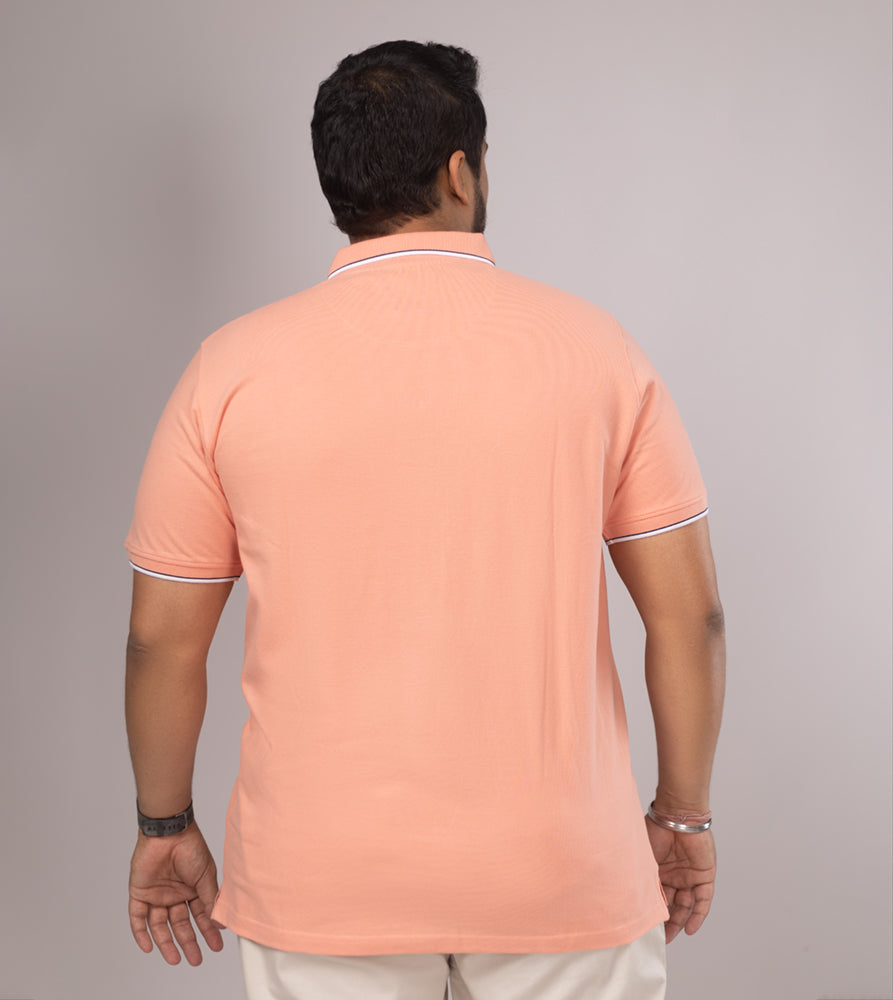 Plus Size Polo T-Shirt | 4XL-10XL | 100% Cotton | Coral