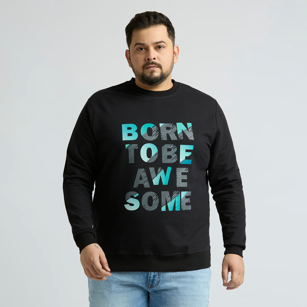 Plus Size Sweatshirt | 4XL - 10XL | 100% Cotton | Black