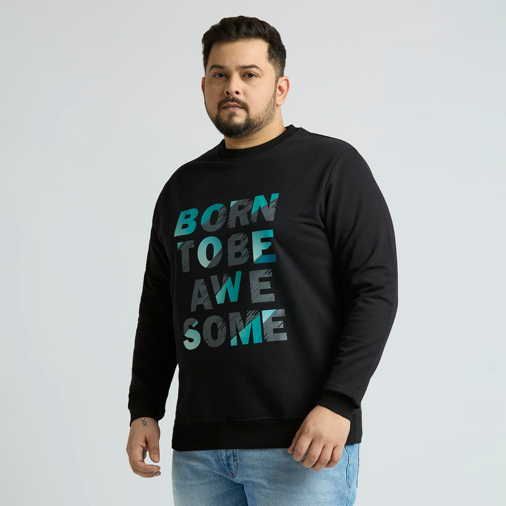 Plus Size Sweatshirt | 4XL - 10XL | 100% Cotton | Black