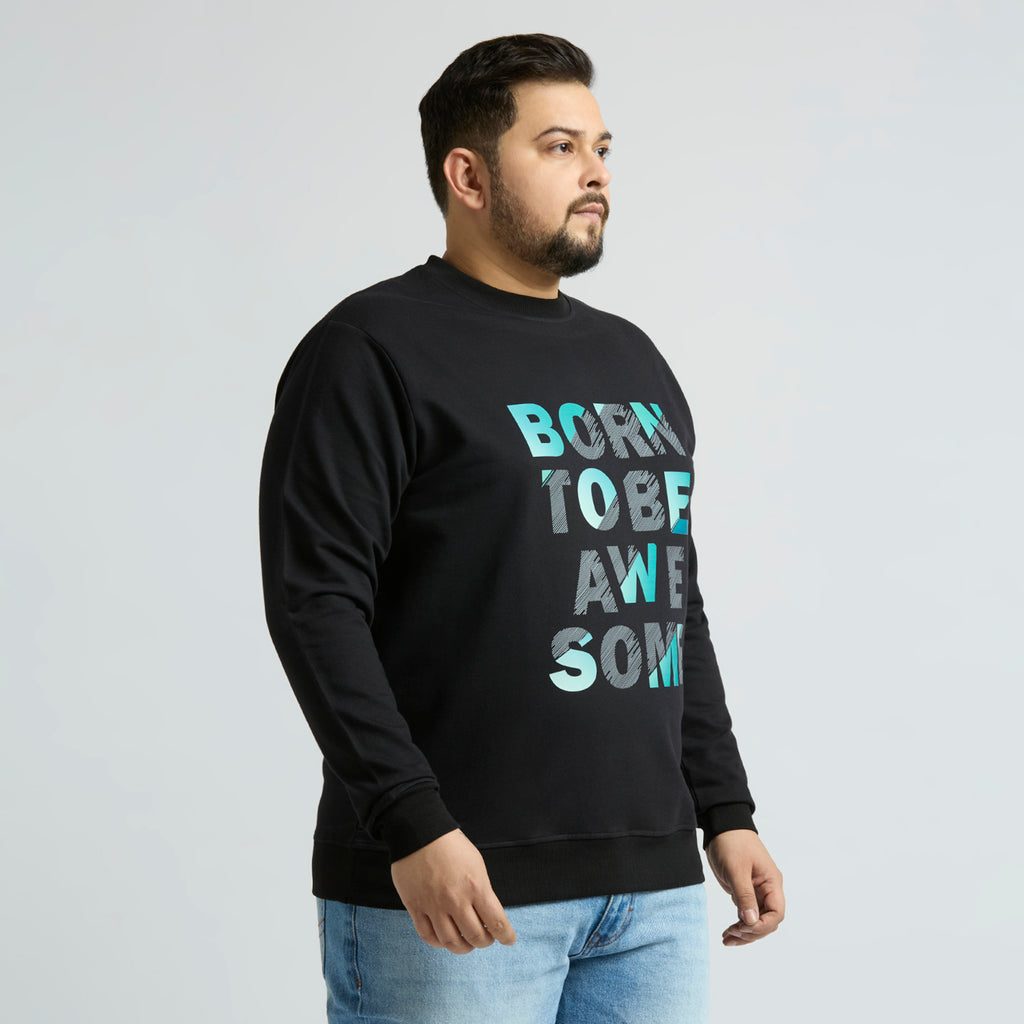 Plus Size Sweatshirt | 4XL - 10XL | 100% Cotton | Black