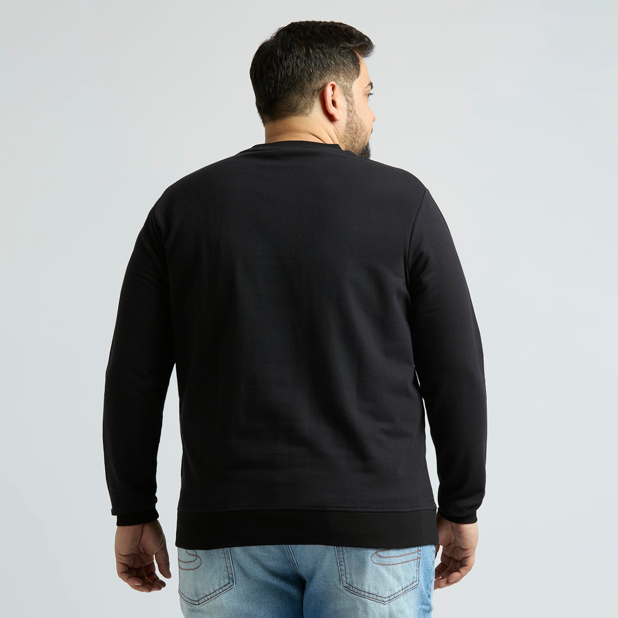 Plus Size Sweatshirt | 4XL - 10XL | 100% Cotton | Black