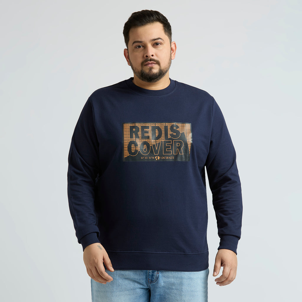 Plus Size Sweatshirt | 4XL - 10XL | 100% Cotton | Navy