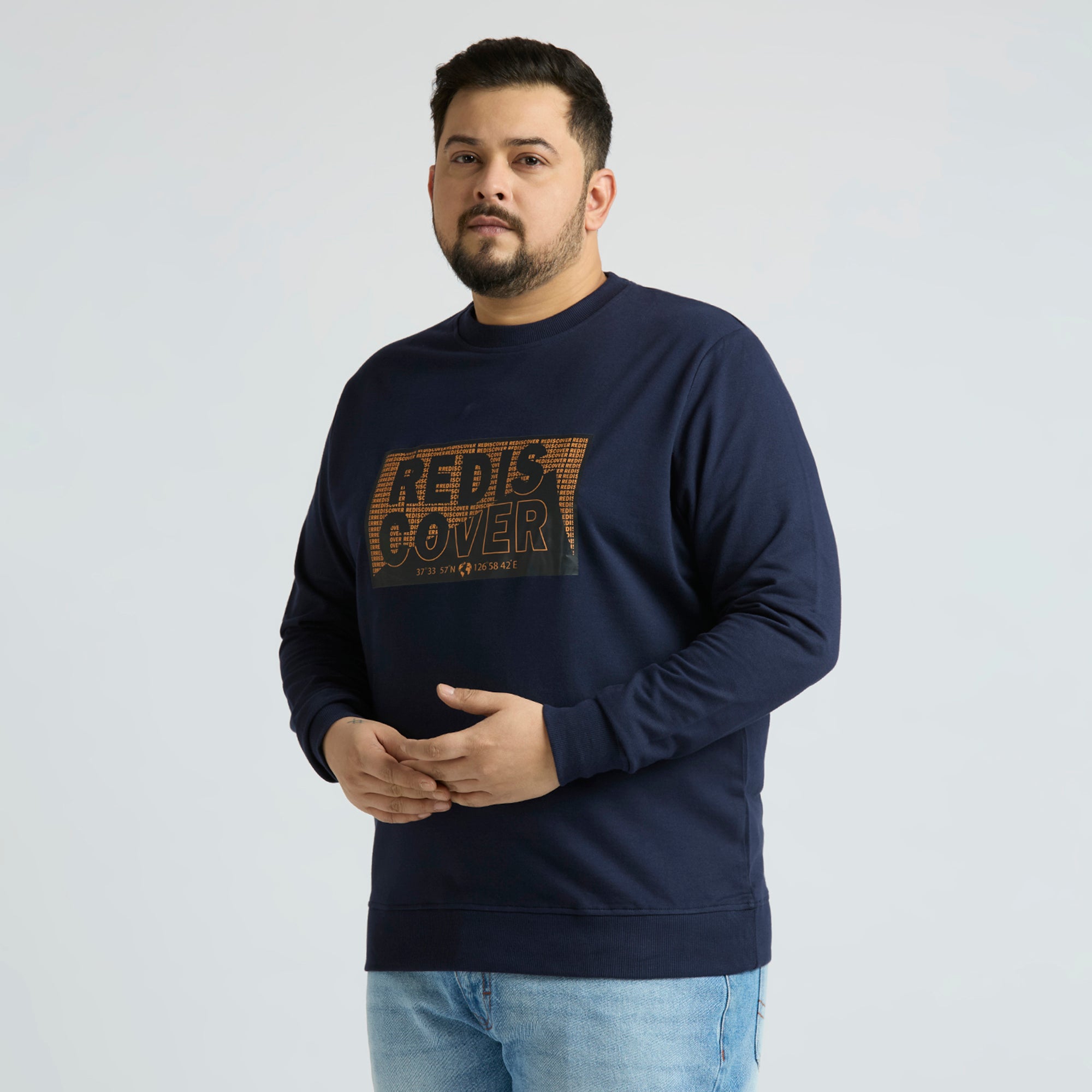 Plus Size Sweatshirt | 4XL - 10XL | 100% Cotton | Navy