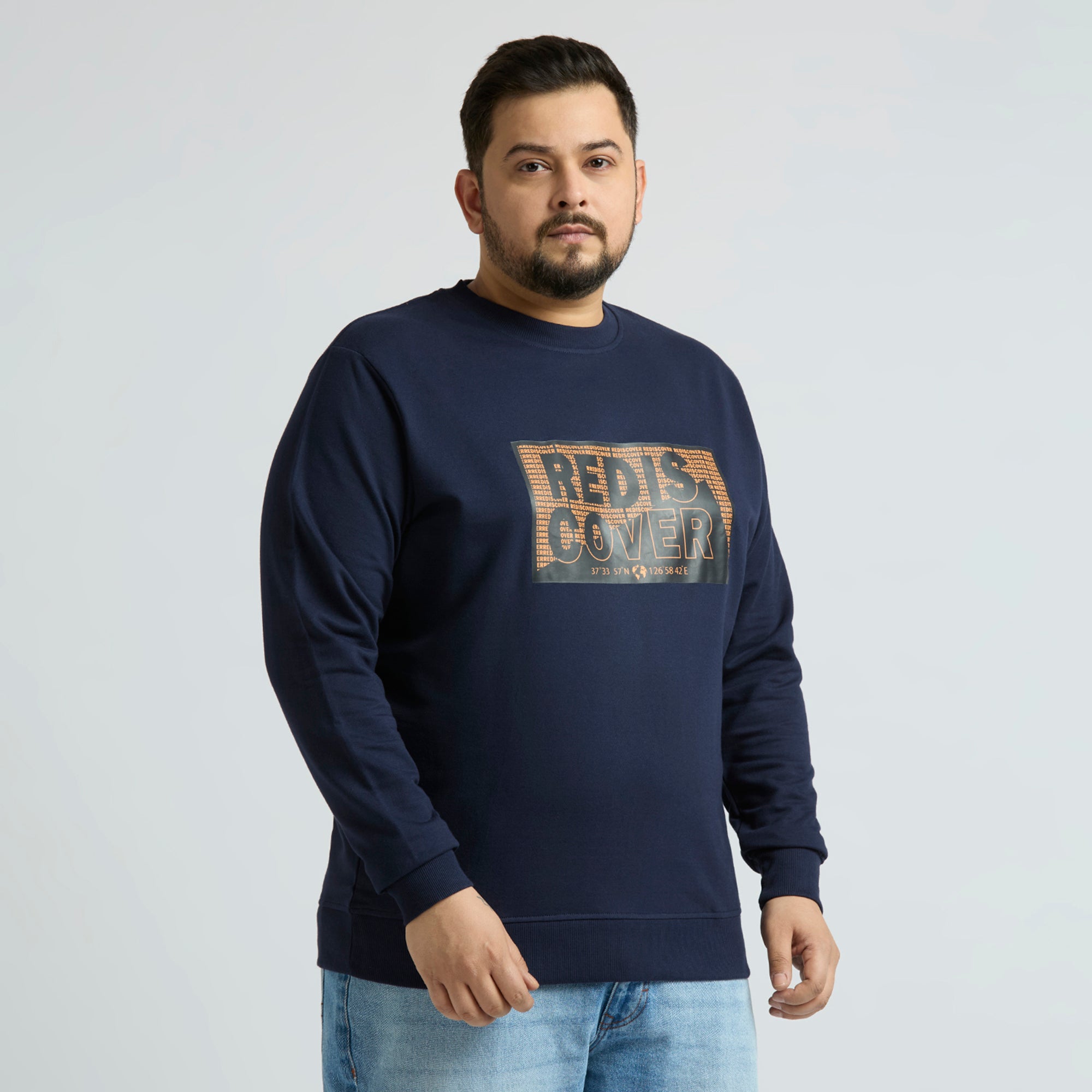 Plus Size Sweatshirt | 4XL - 10XL | 100% Cotton | Navy