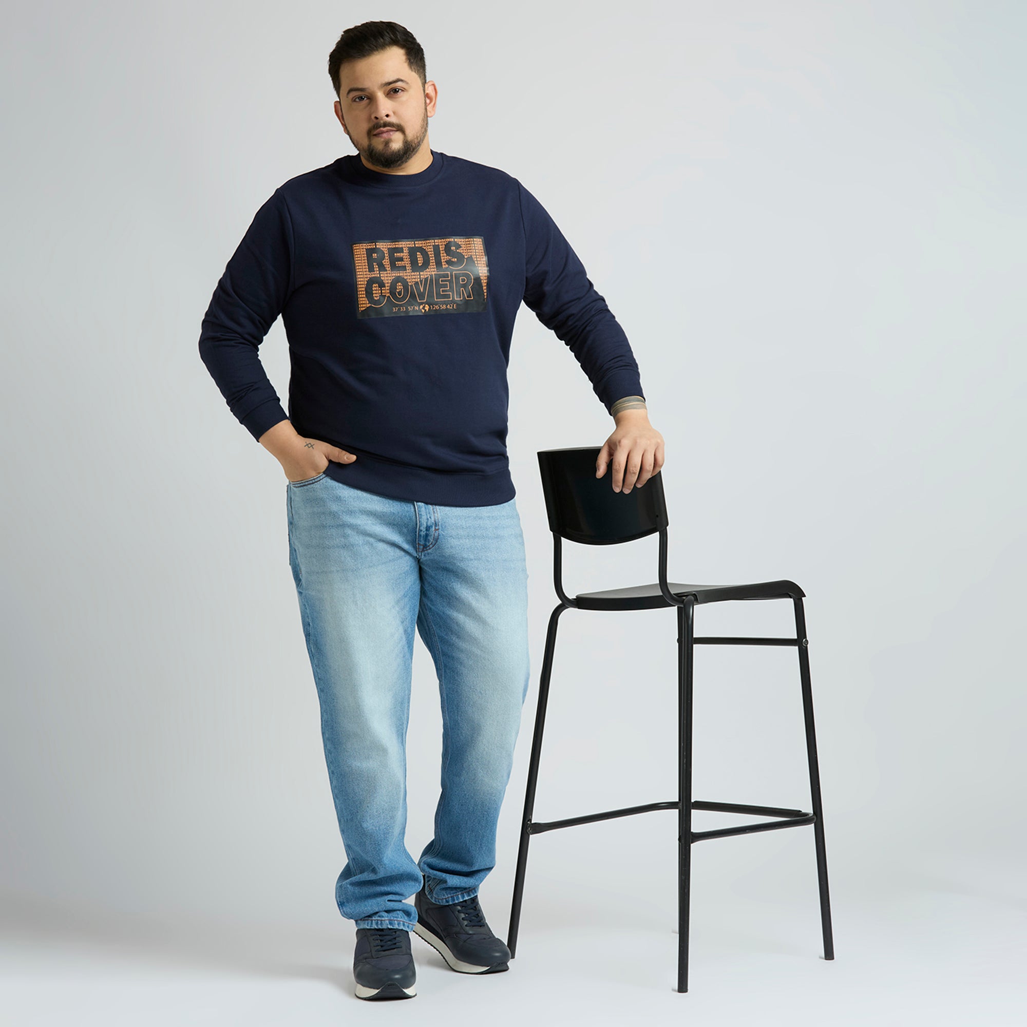 Plus Size Sweatshirt | 4XL - 10XL | 100% Cotton | Navy