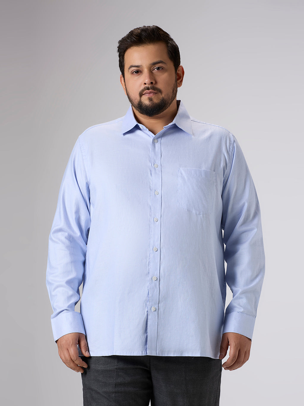 Plus Size Formal Shirt | 4XL - 10XL | 100% Cotton | Sky Blue