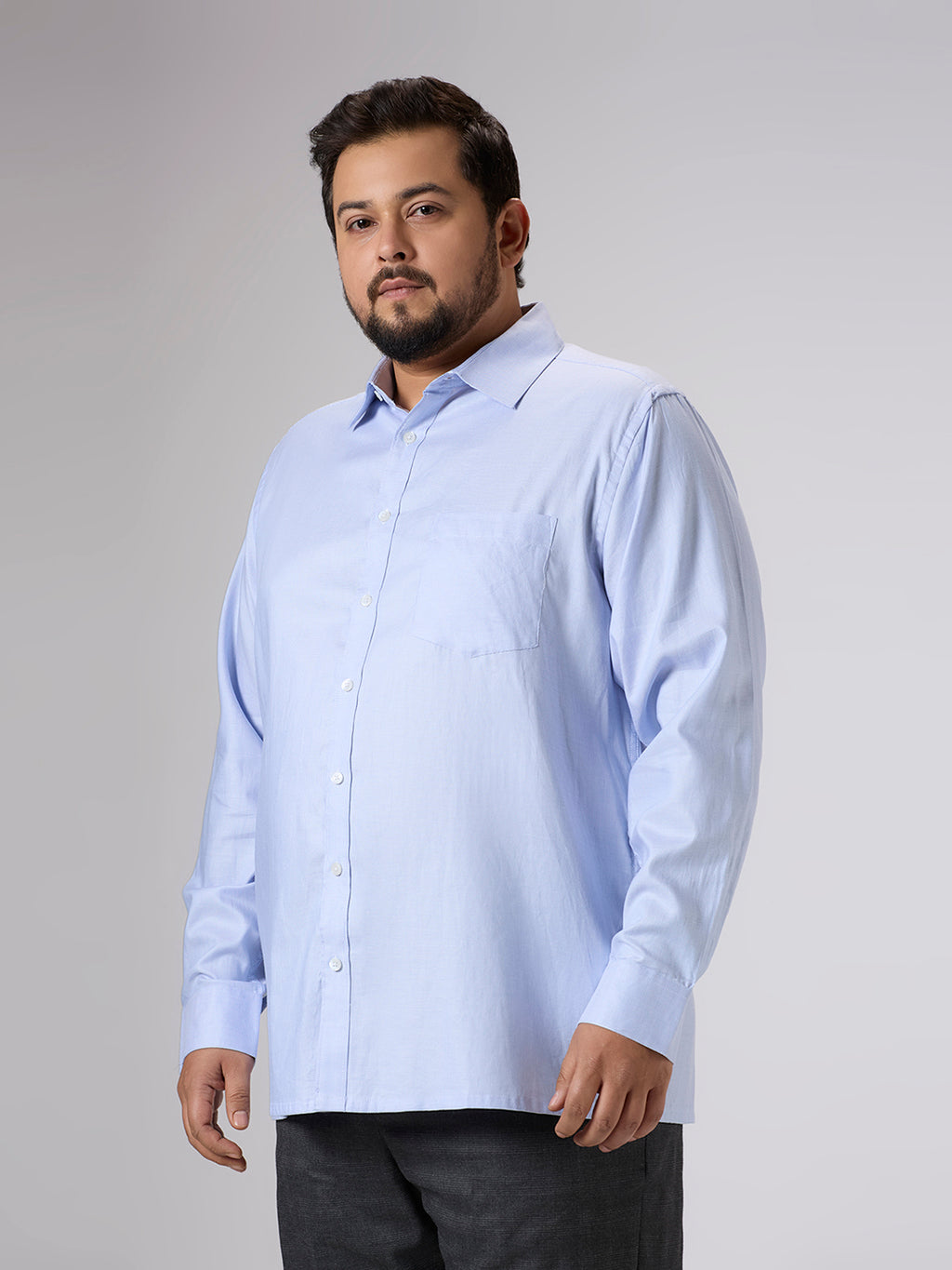 Plus Size Formal Shirt | 4XL - 10XL | 100% Cotton | Sky Blue