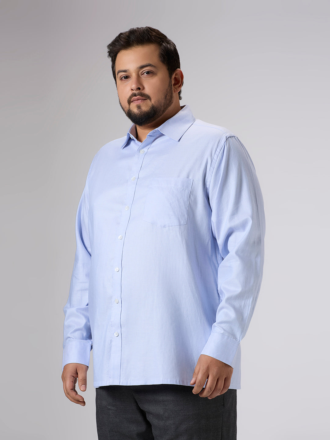 Plus Size Formal Shirt | 4XL - 10XL | 100% Cotton | Sky Blue