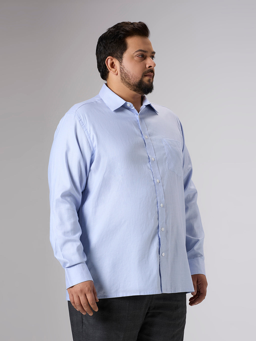 Plus Size Formal Shirt | 4XL - 10XL | 100% Cotton | Sky Blue