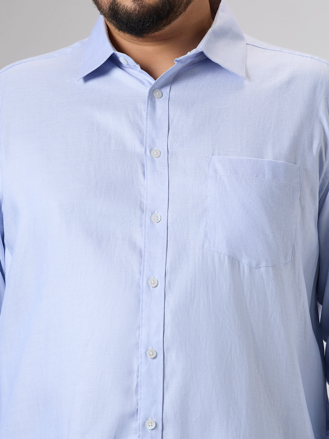 Plus Size Formal Shirt | 4XL - 10XL | 100% Cotton | Sky Blue