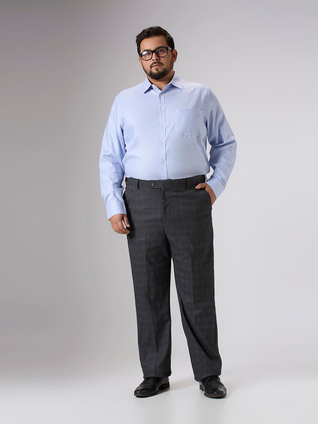 Plus Size Formal Shirt | 4XL - 10XL | 100% Cotton | Sky Blue