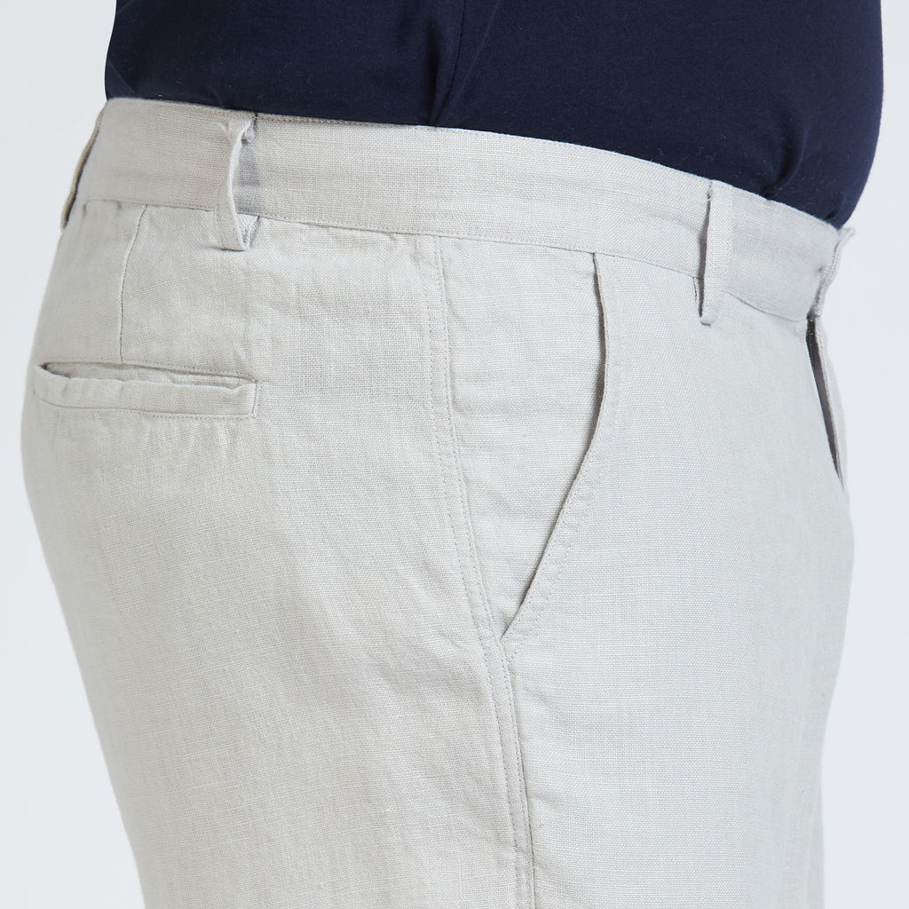 Plus Size Woven Short | 100% Linen | Grey