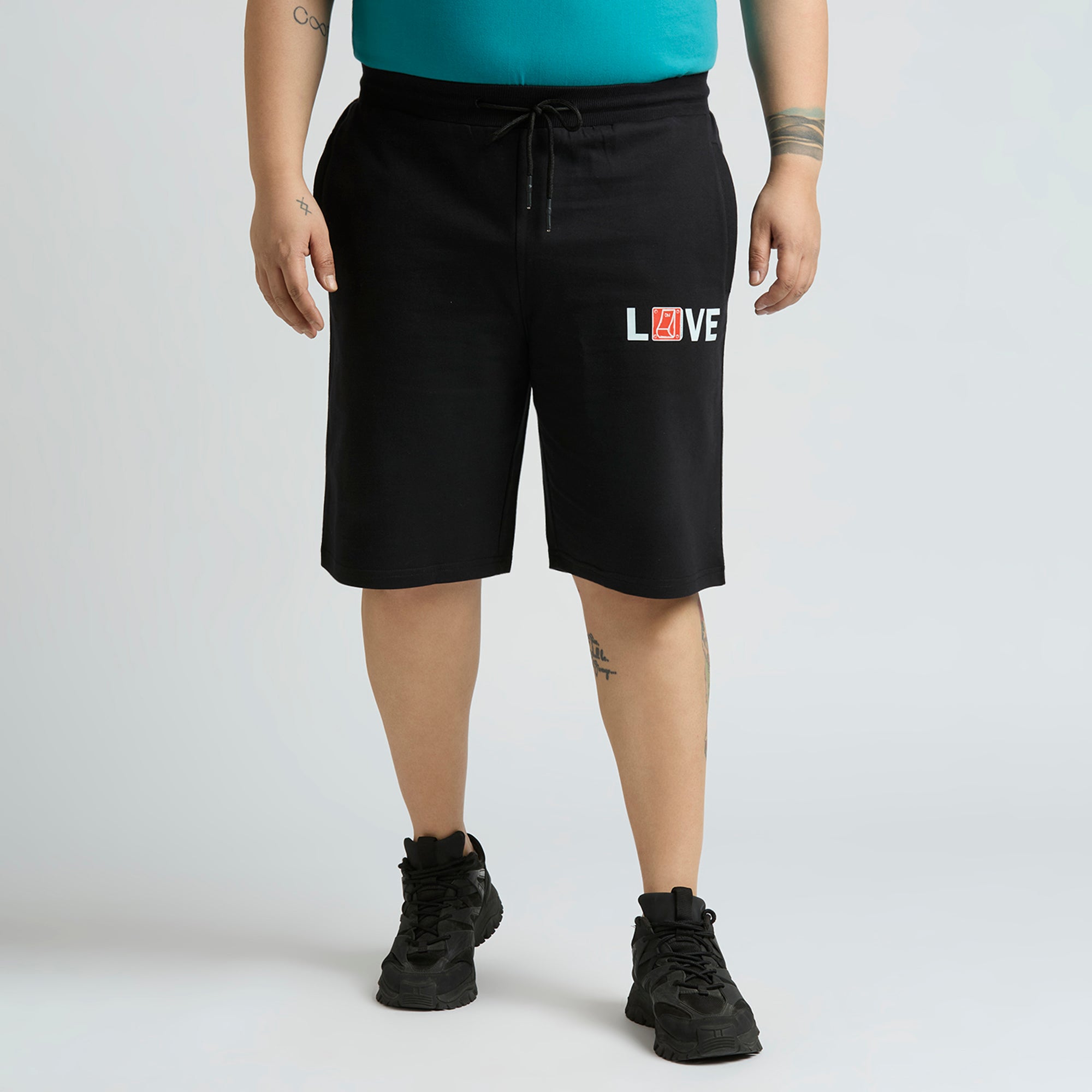 Plus Size Knitted Short | 100% Cotton | Black