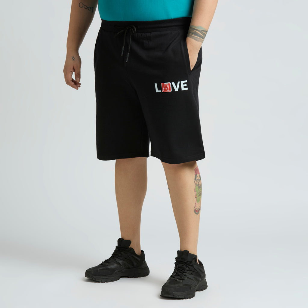 Plus Size Knitted Short | 100% Cotton | Black