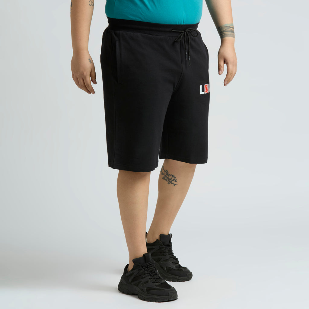 Plus Size Knitted Short | 100% Cotton | Black