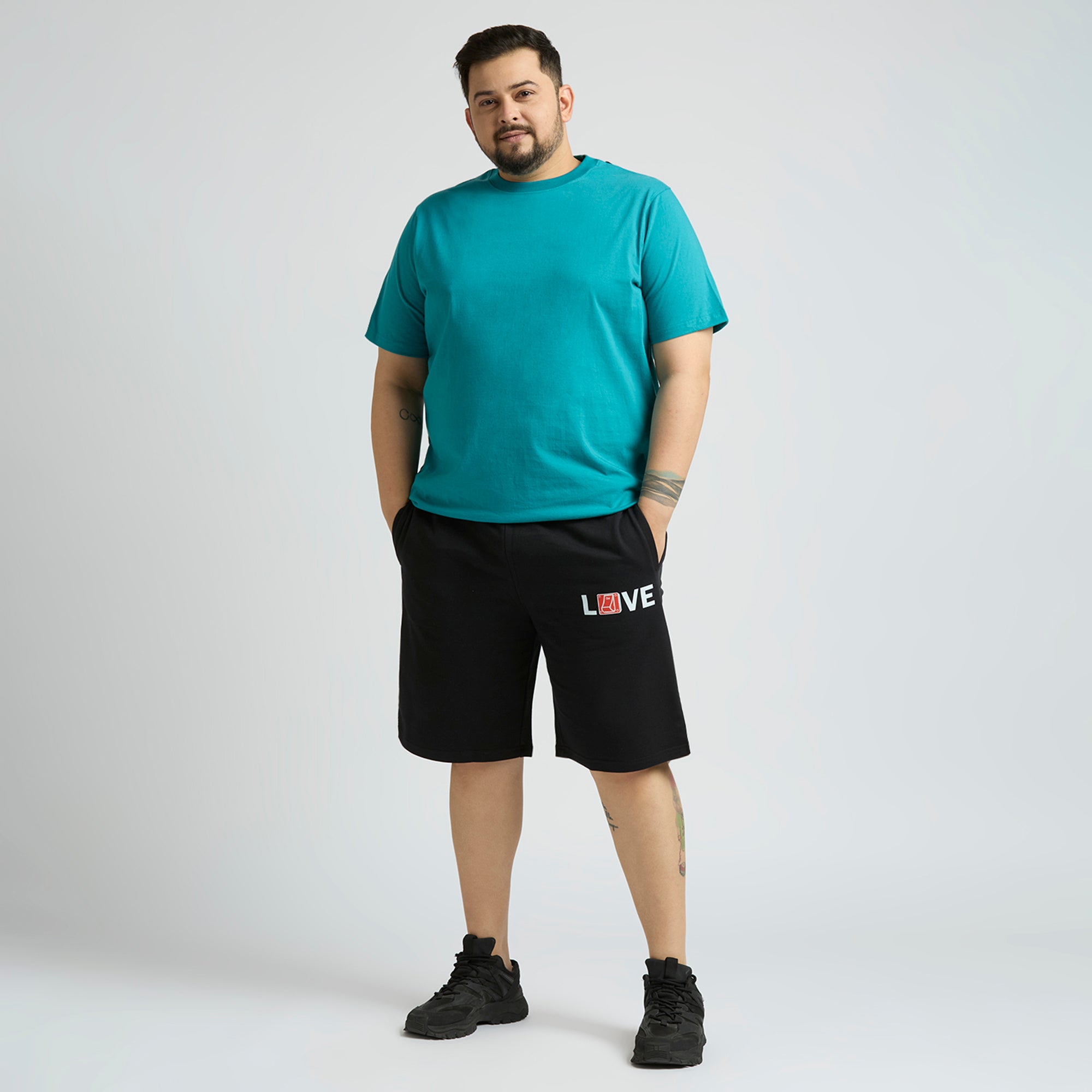 Plus Size Knitted Short | 100% Cotton | Black