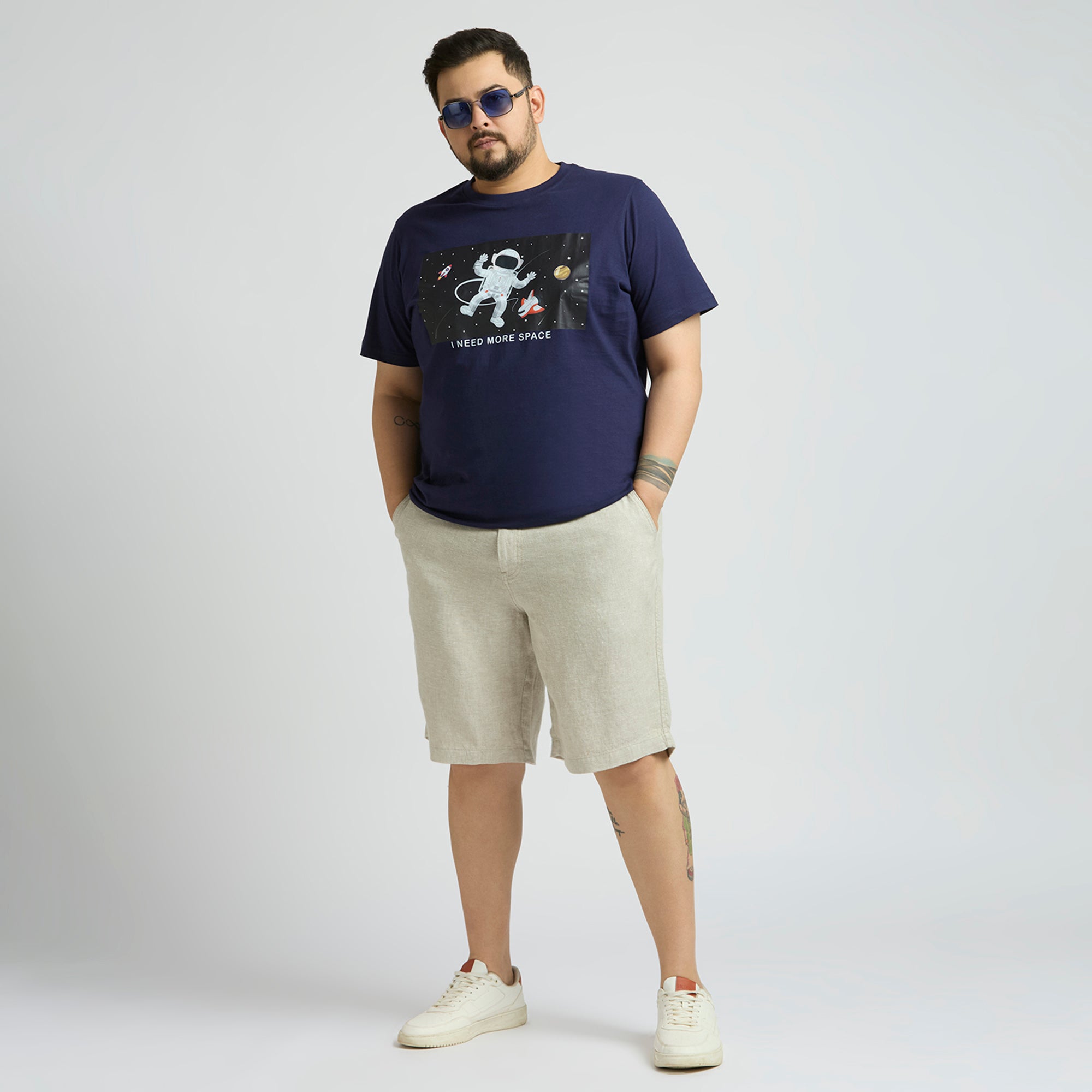 Plus Size Woven Short | 100% Linen | Natural