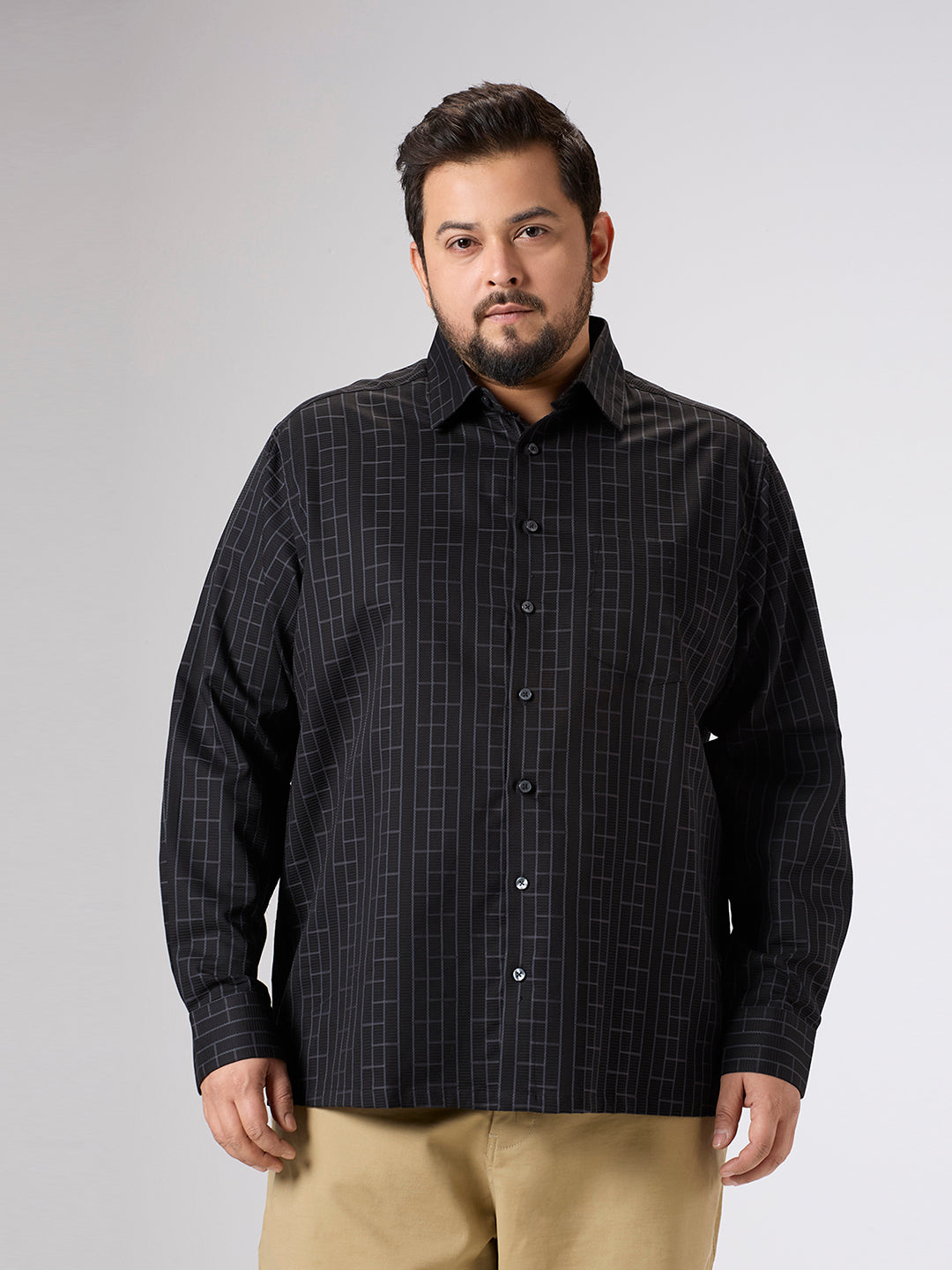 Plus Size Evening Shirt | 4XL - 10XL | 100% Cotton | Black