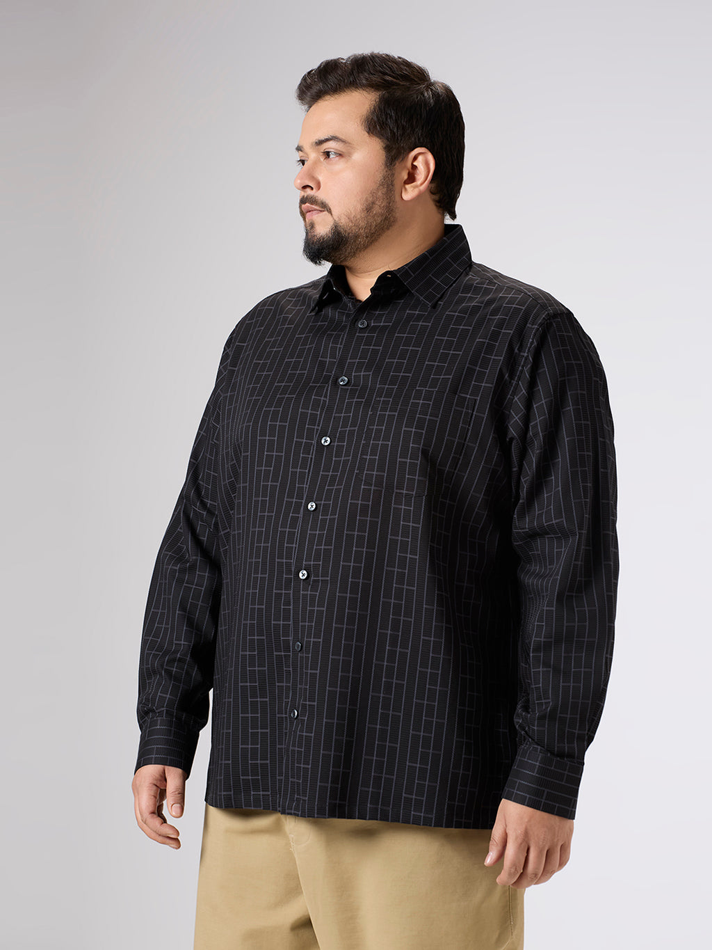 Plus Size Evening Shirt | 4XL - 10XL | 100% Cotton | Black