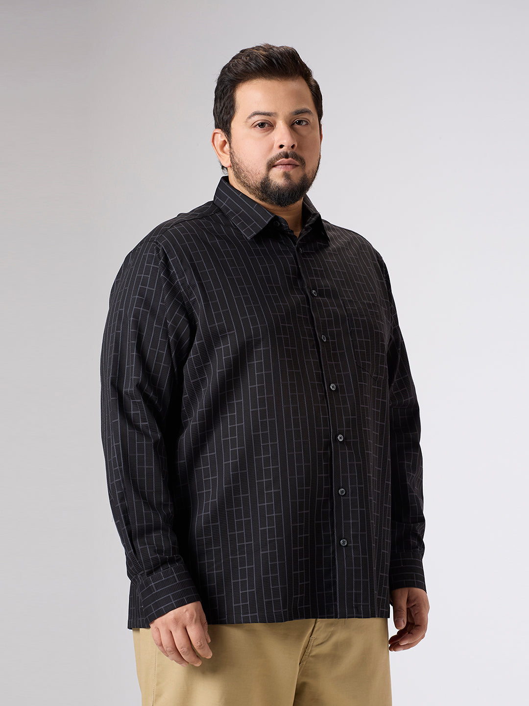 Plus Size Evening Shirt | 4XL - 10XL | 100% Cotton | Black