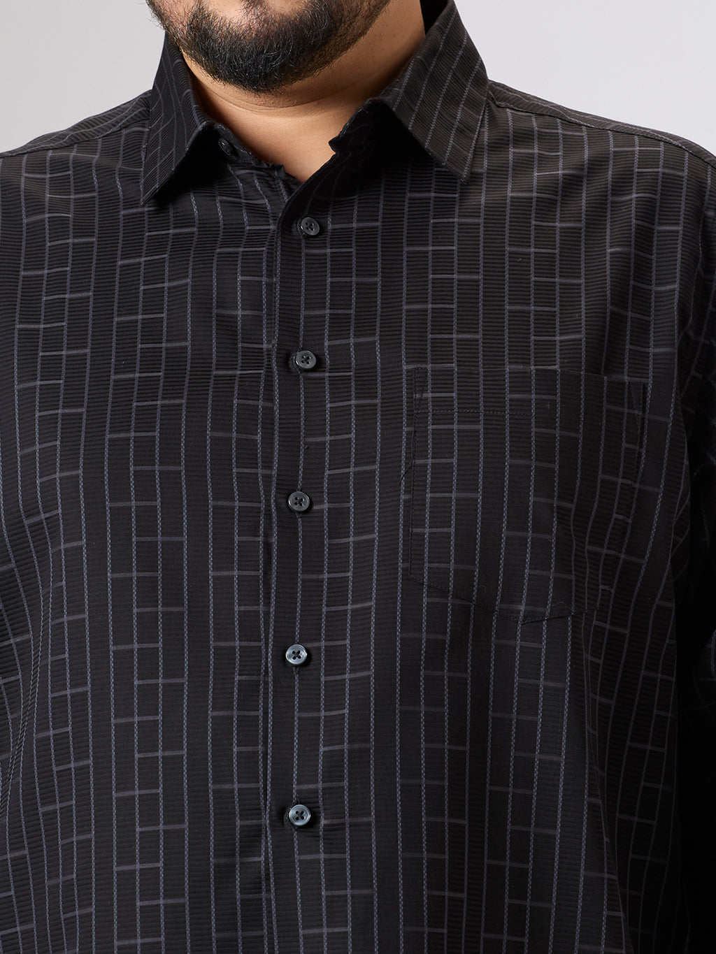 Plus Size Evening Shirt | 4XL - 10XL | 100% Cotton | Black