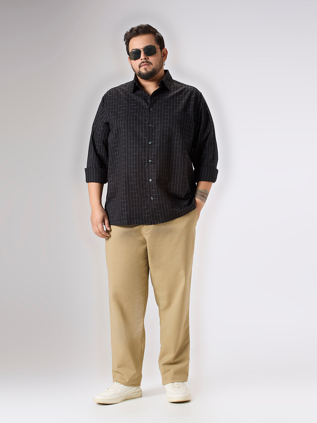 Plus Size Evening Shirt | 4XL - 10XL | 100% Cotton | Black