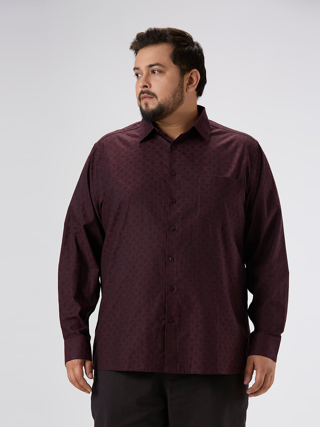 Plus Size Evening Shirt | 4XL - 10XL | 100% Cotton | Wine