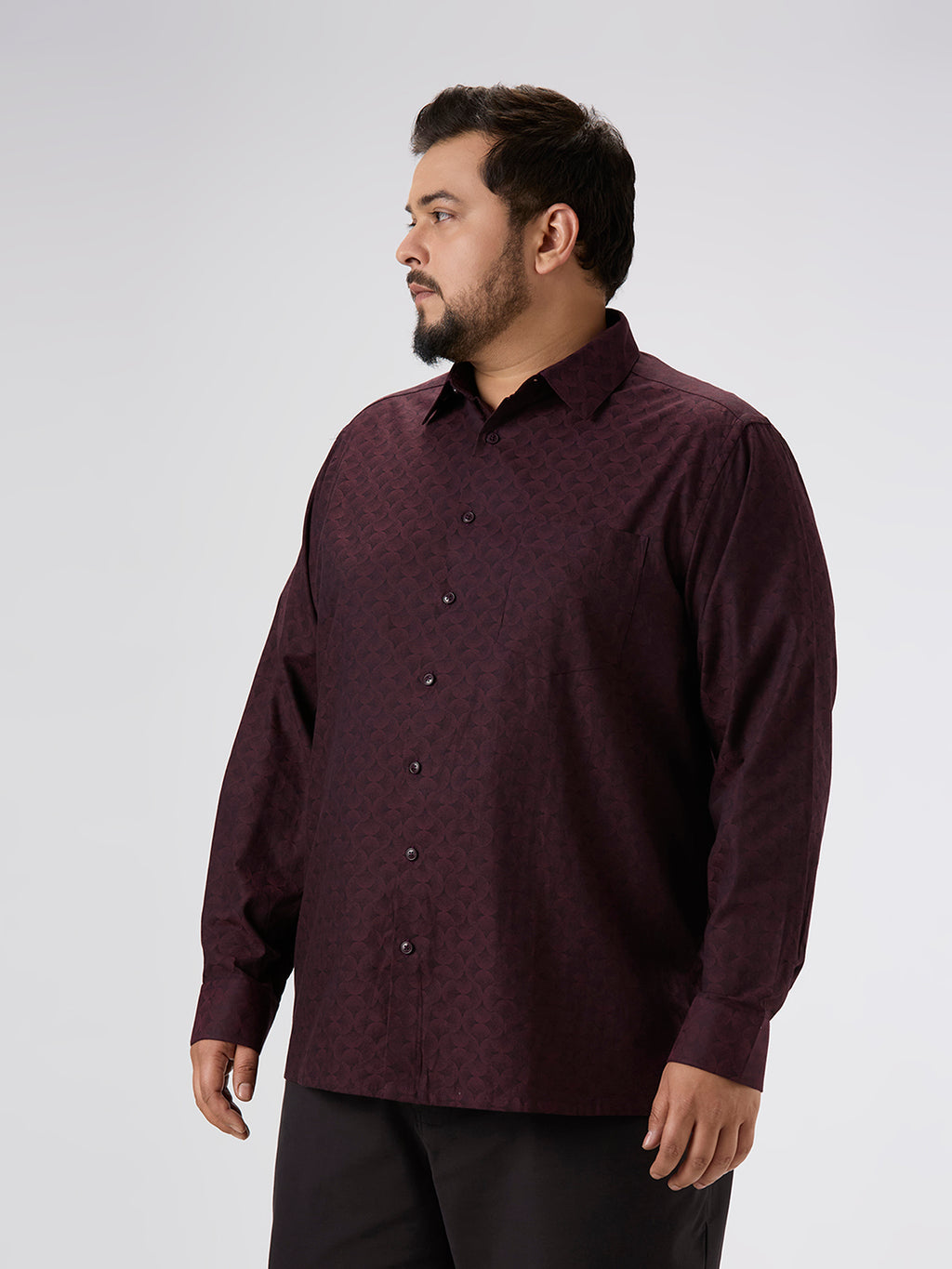 Plus Size Evening Shirt | 4XL - 10XL | 100% Cotton | Wine