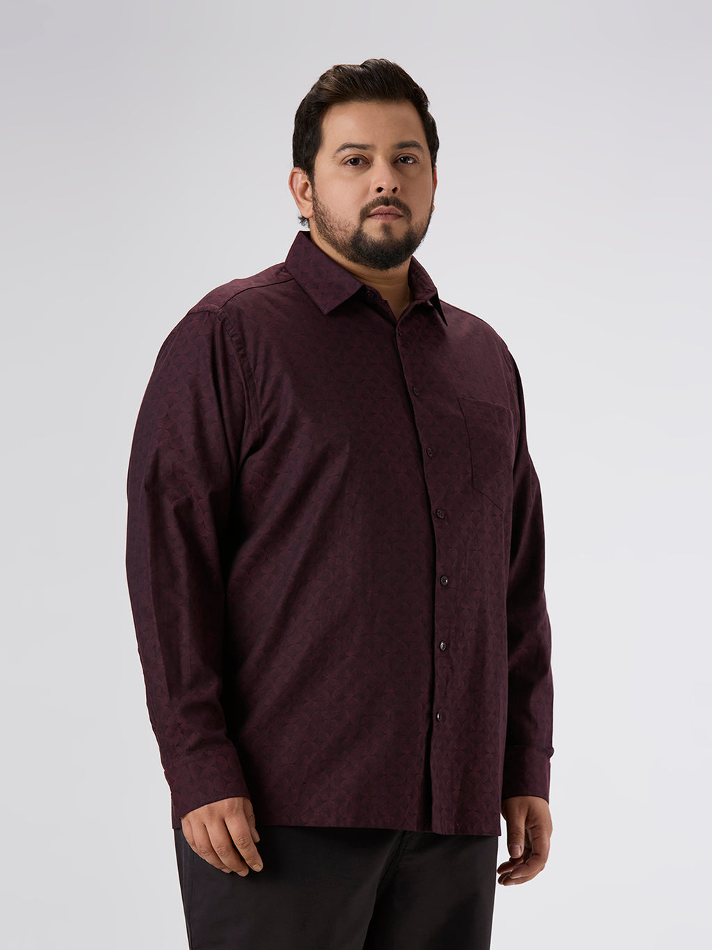 Plus Size Evening Shirt | 4XL - 10XL | 100% Cotton | Wine