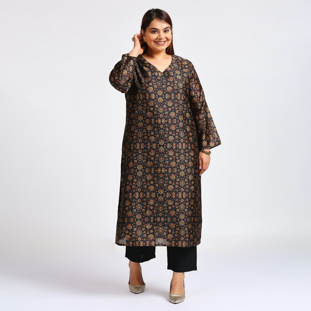 Plus Size Kurta | XL - 7XL | Black