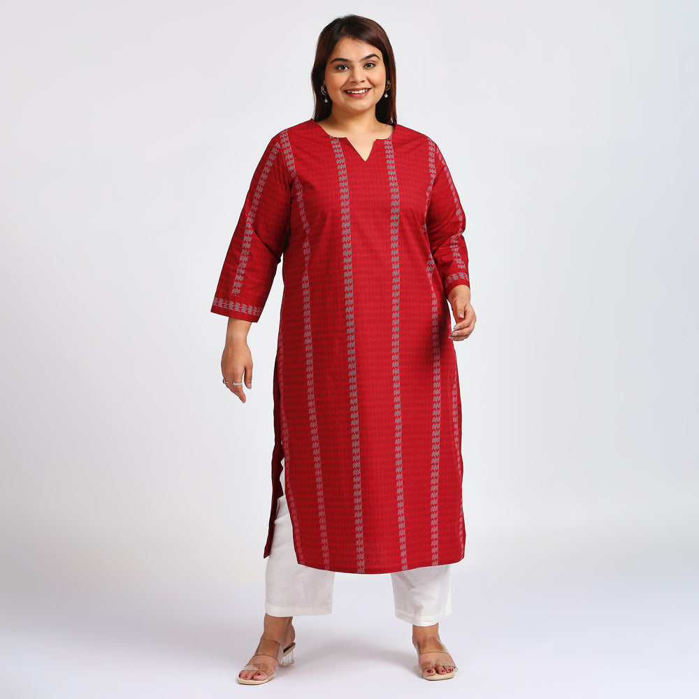 Plus Size Kurta | XL - 7XL | 100% Cotton | Red