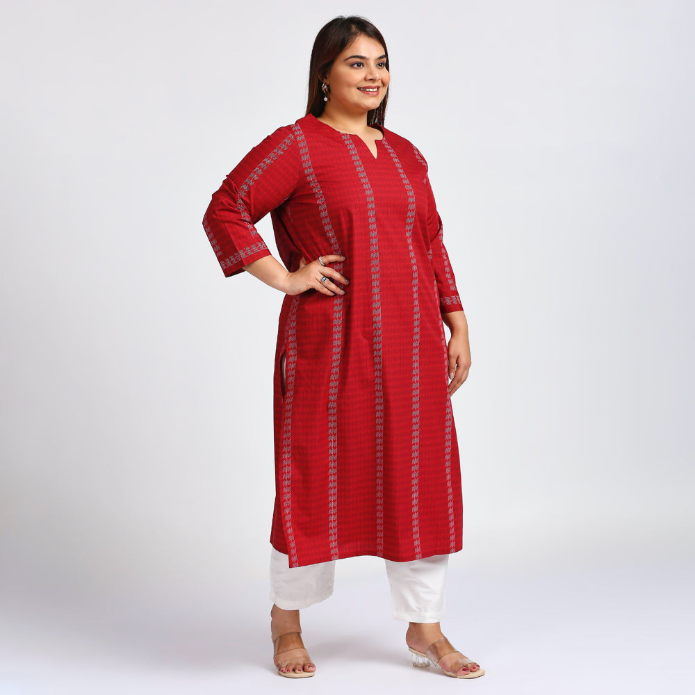Plus Size Kurta | XL - 7XL | 100% Cotton | Red