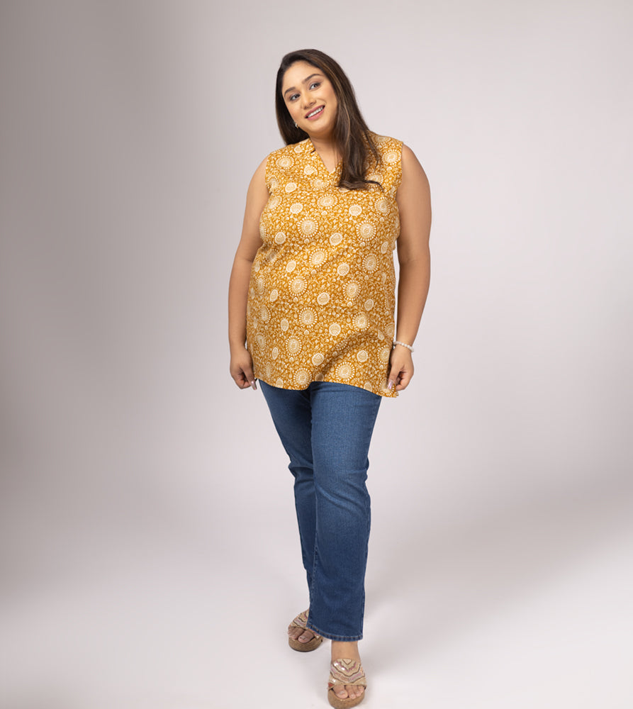 Plus Size Tunic | XL - 7XL | Ochre Yellow