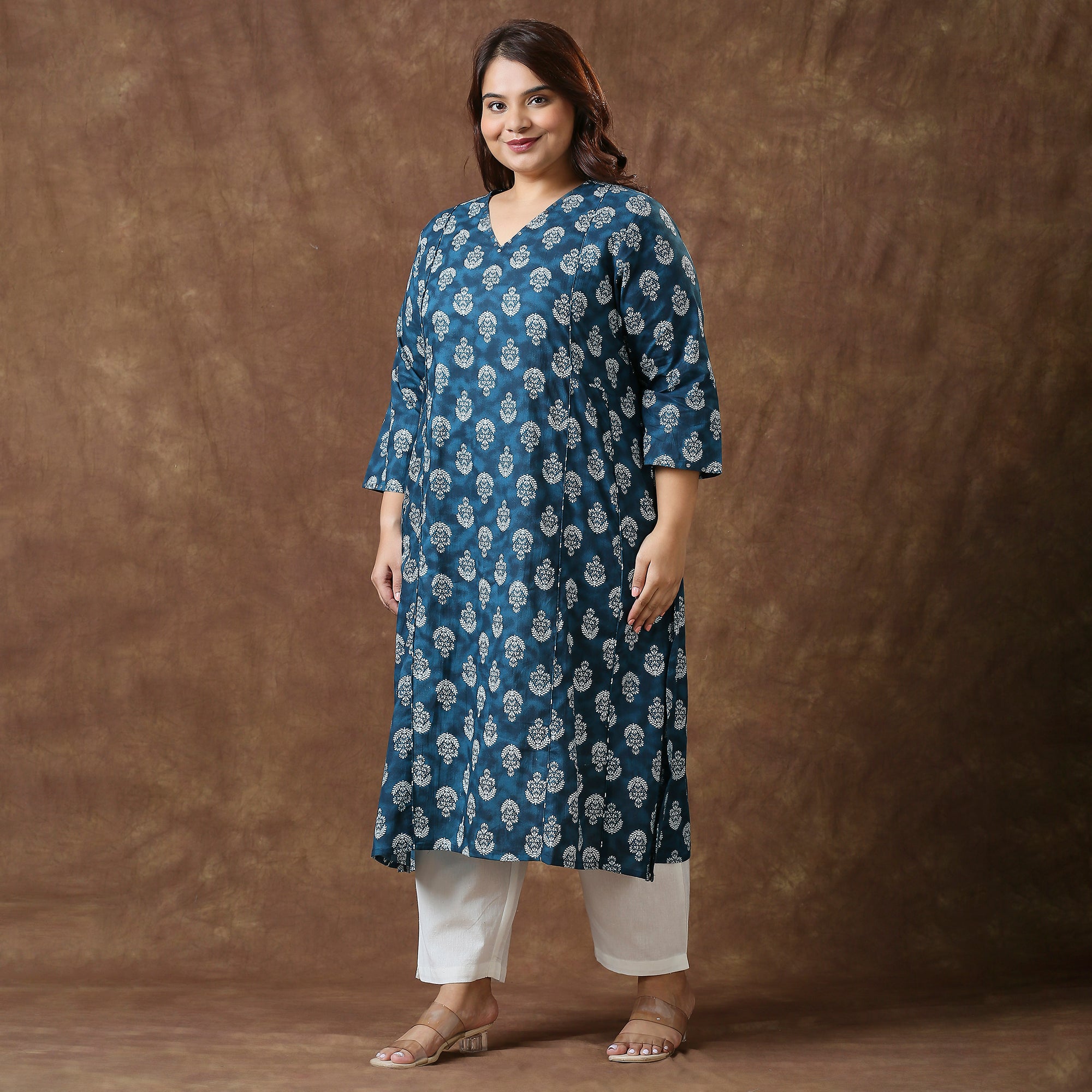 Plus Size Kurta | 2XL - 8XL | 100% Cotton | Teal