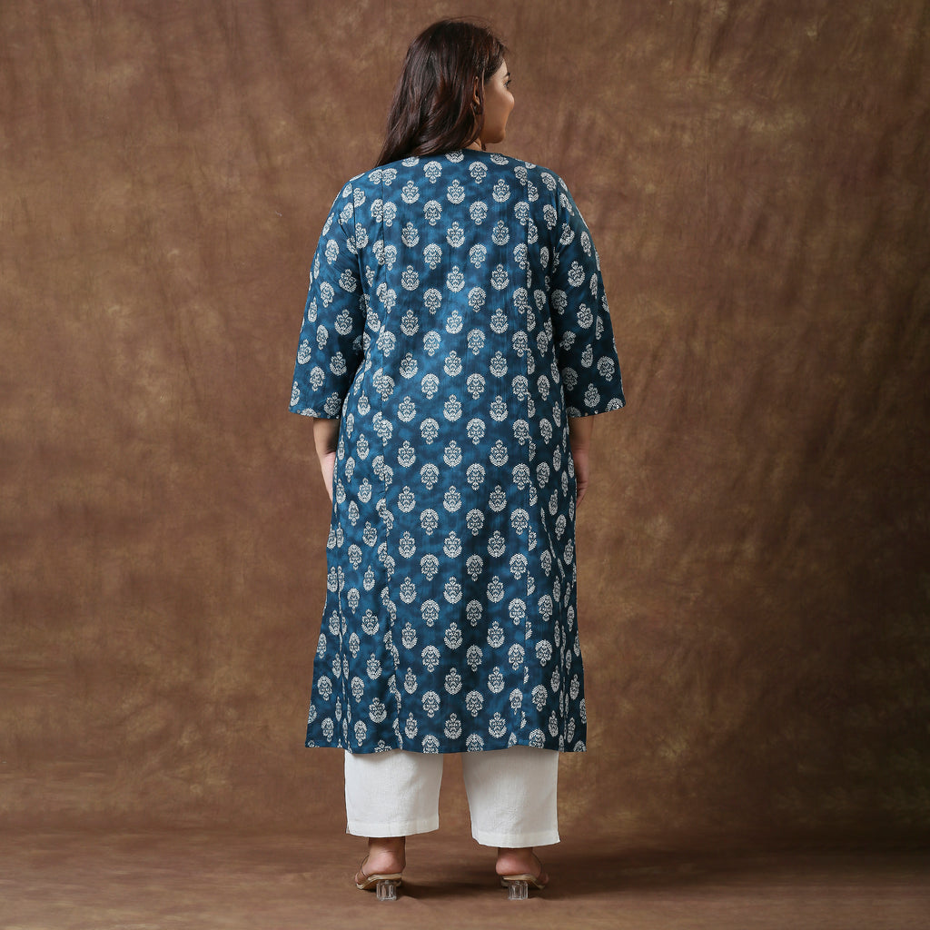 Plus Size Kurta | 2XL - 8XL | 100% Cotton | Teal
