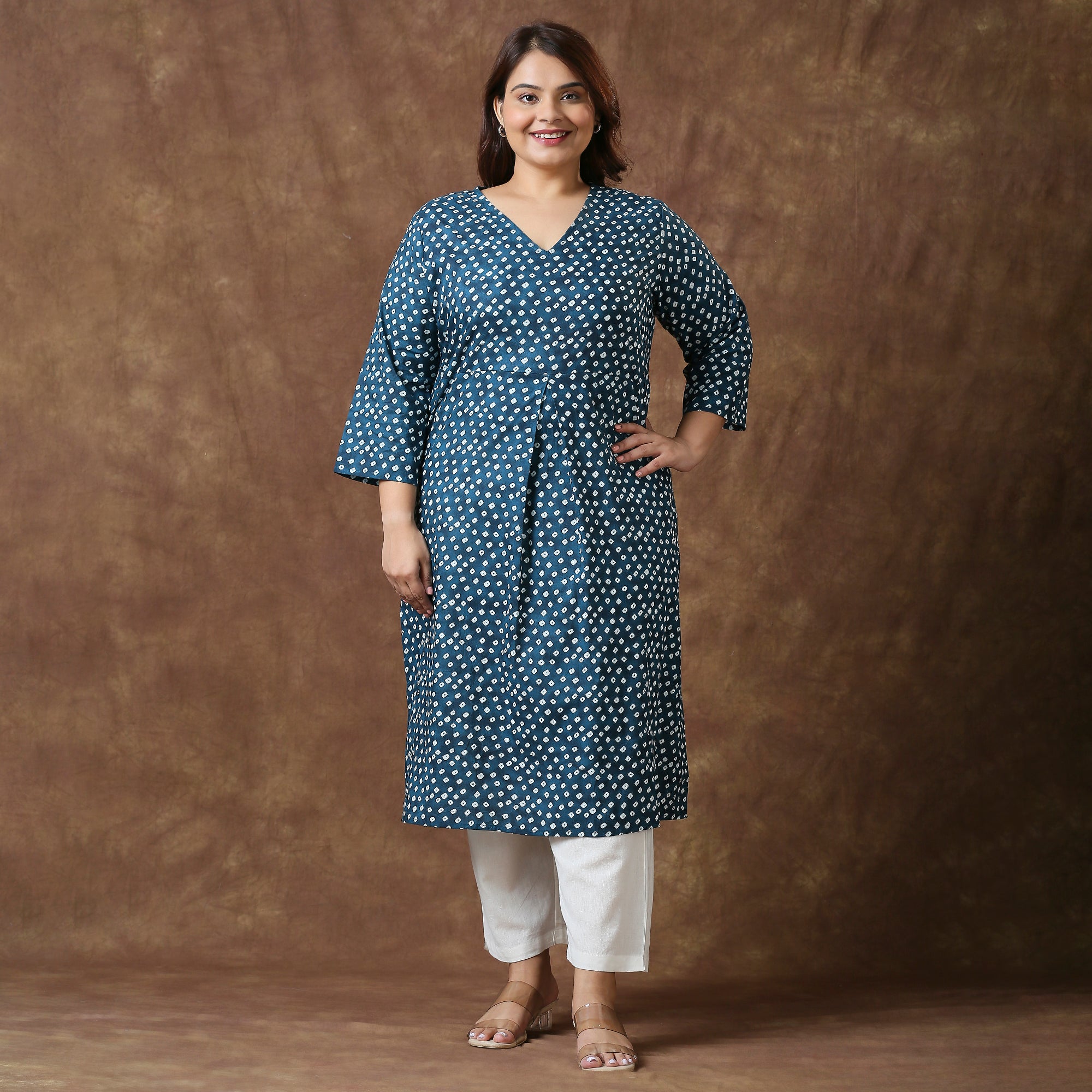 Plus Size Kurta | 2XL - 8XL | 100% Cotton | Teal