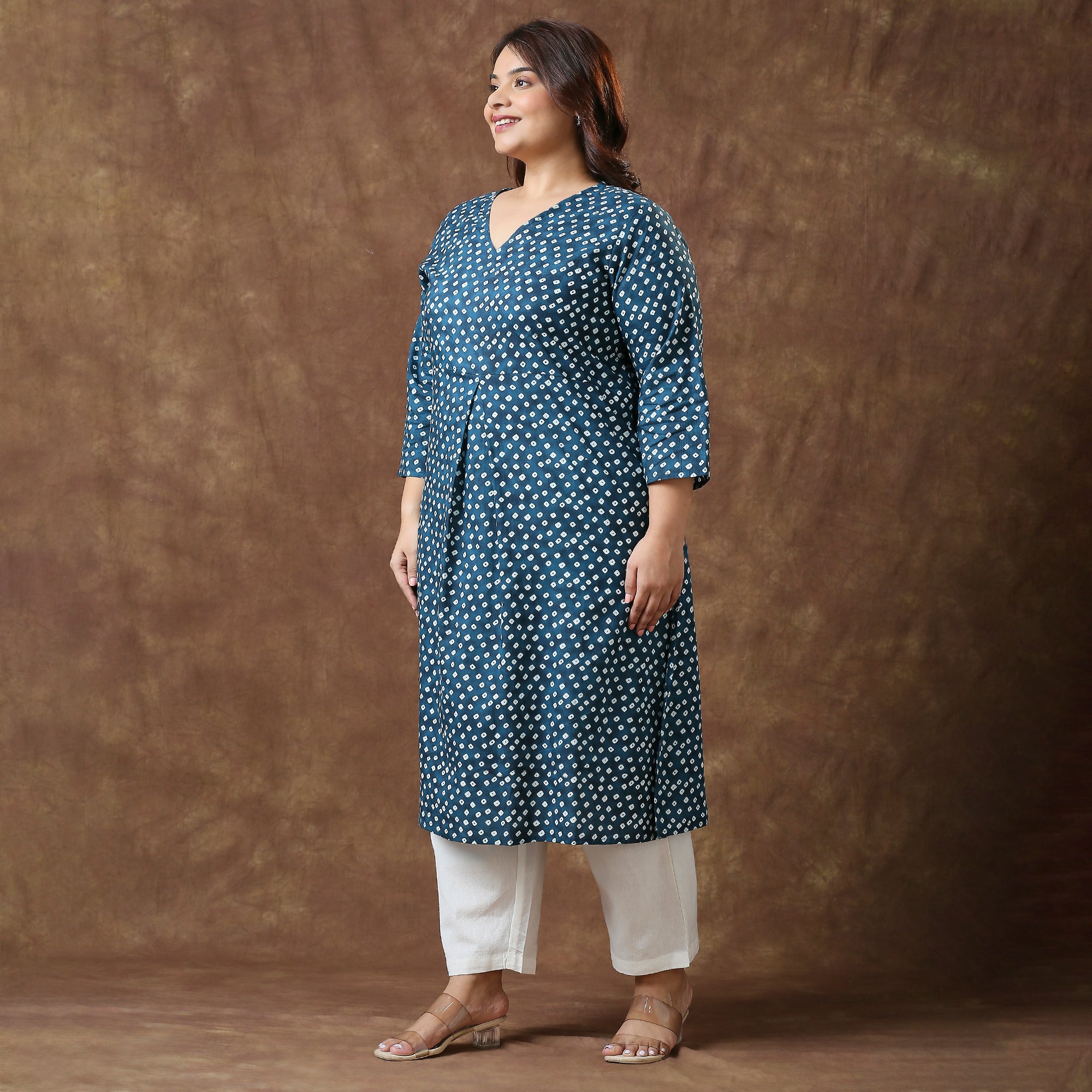 Plus Size Kurta | 2XL - 8XL | 100% Cotton | Teal