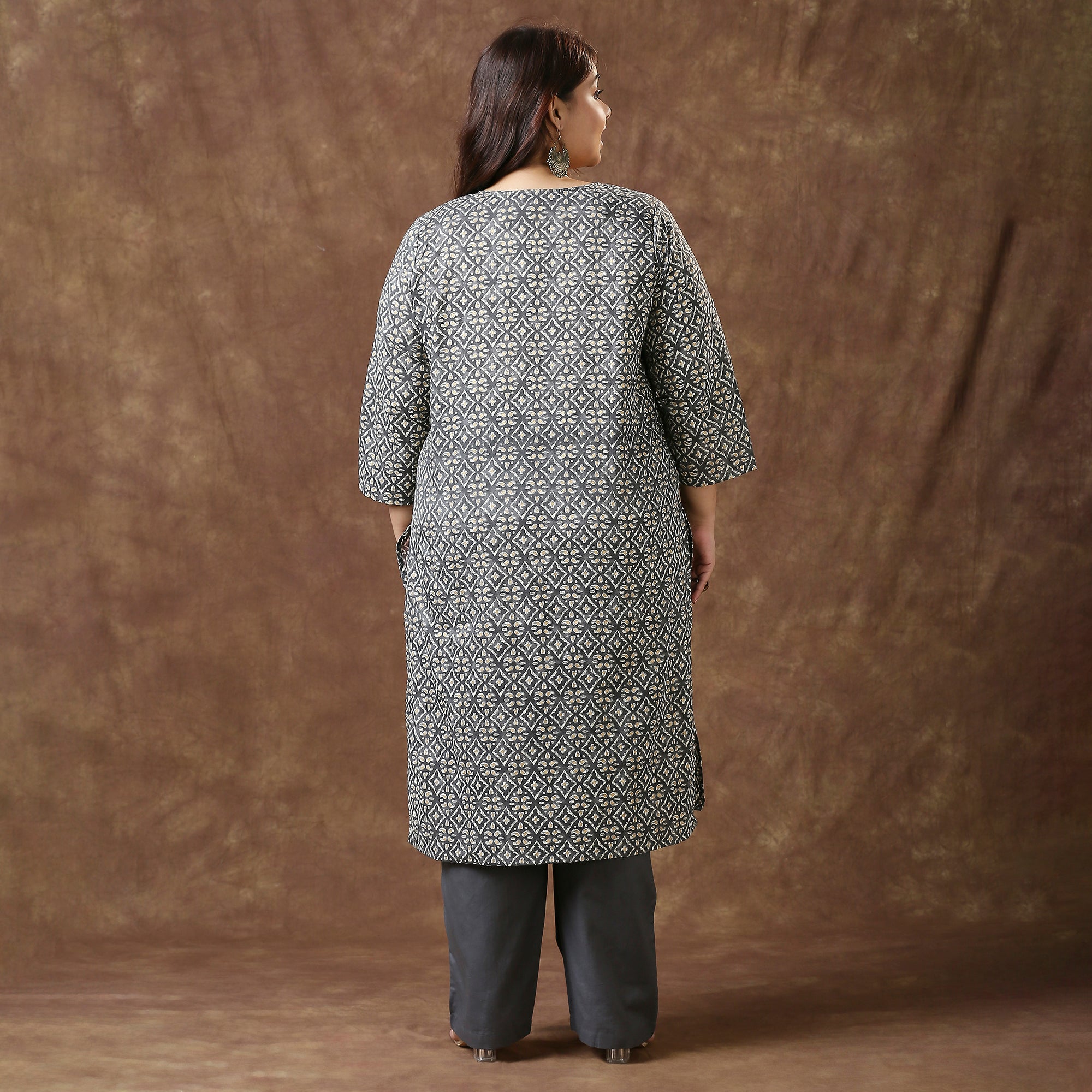Plus Size Kurta | 2XL - 8XL | 100% Cotton | Grey