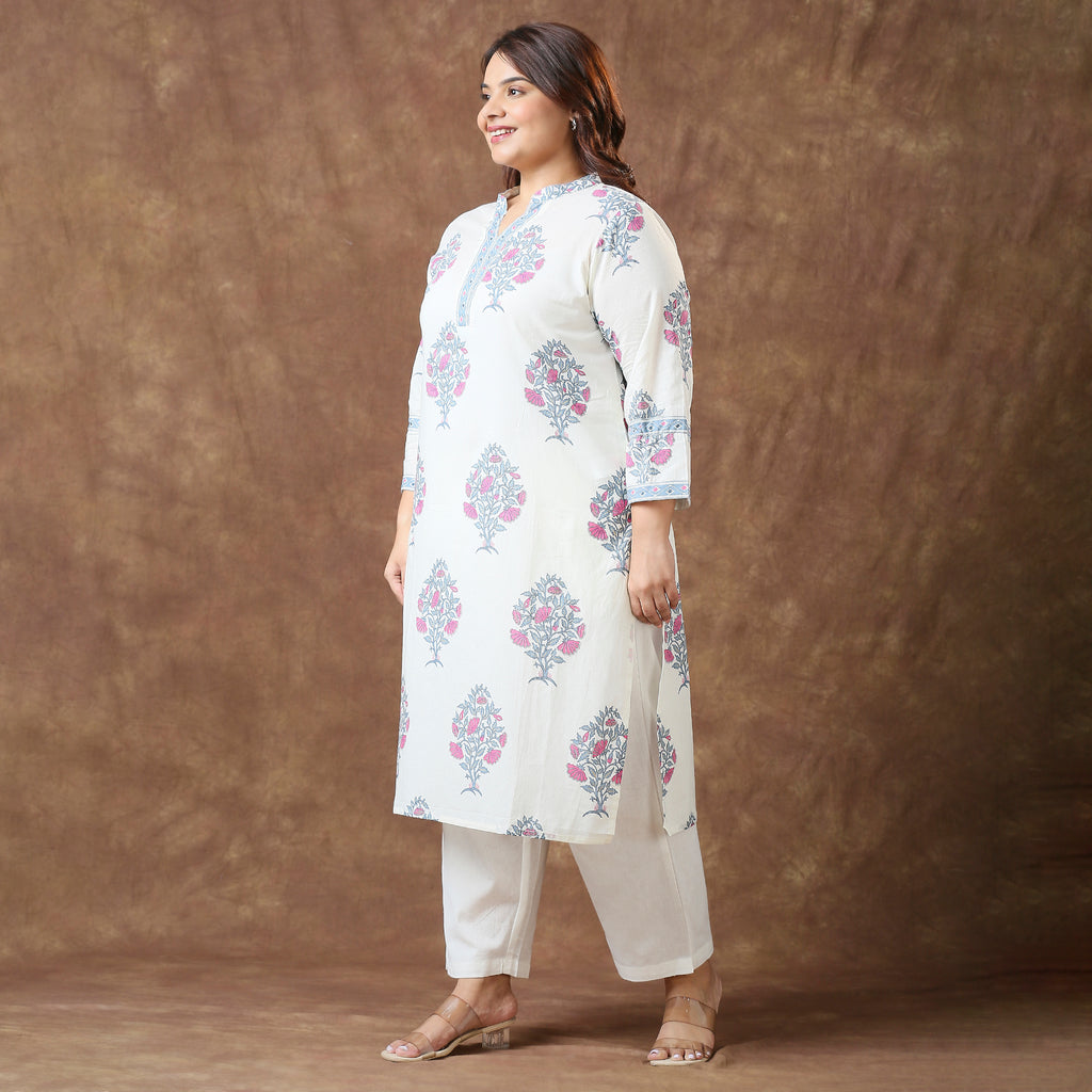 Plus Size Kurta | 2XL - 8XL | 100% Cotton | Pink