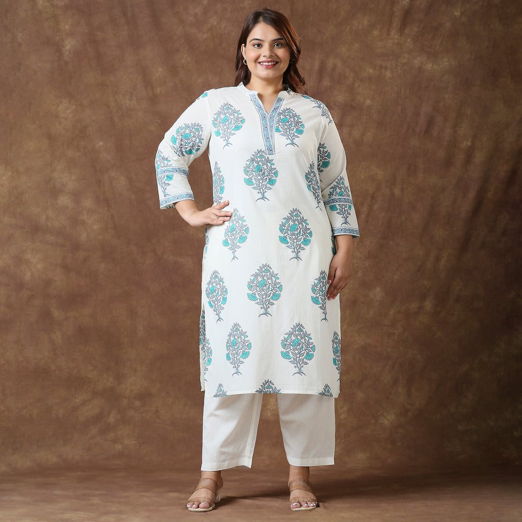 Plus Size Kurta | 2XL - 8XL | 100% Cotton | Green