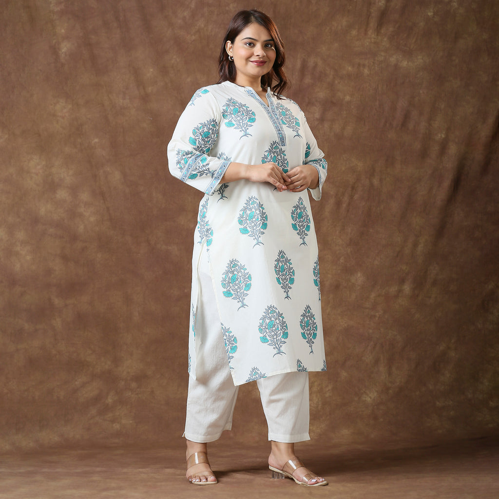 Plus Size Kurta | 2XL - 8XL | 100% Cotton | Green