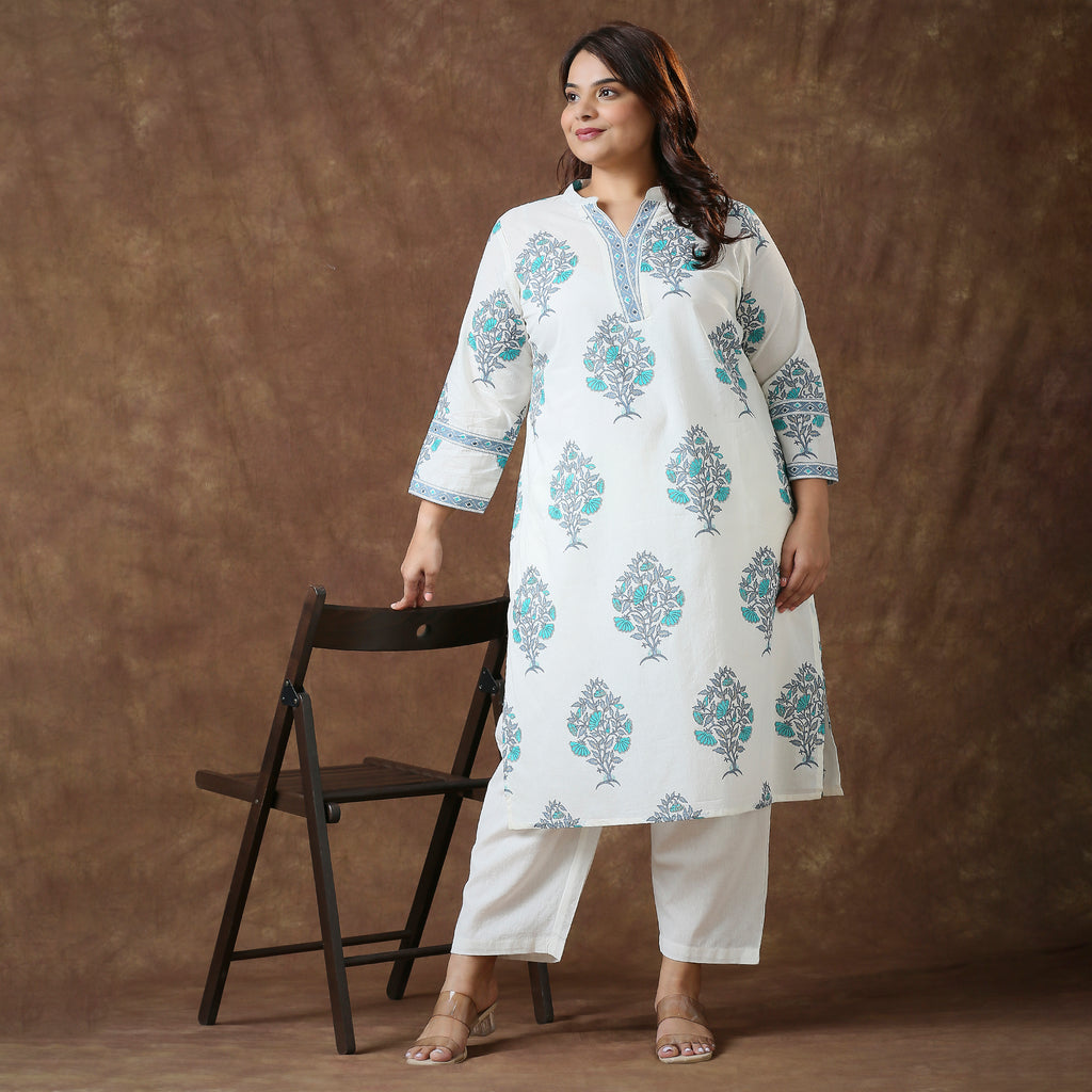 Plus Size Kurta | 2XL - 8XL | 100% Cotton | Green