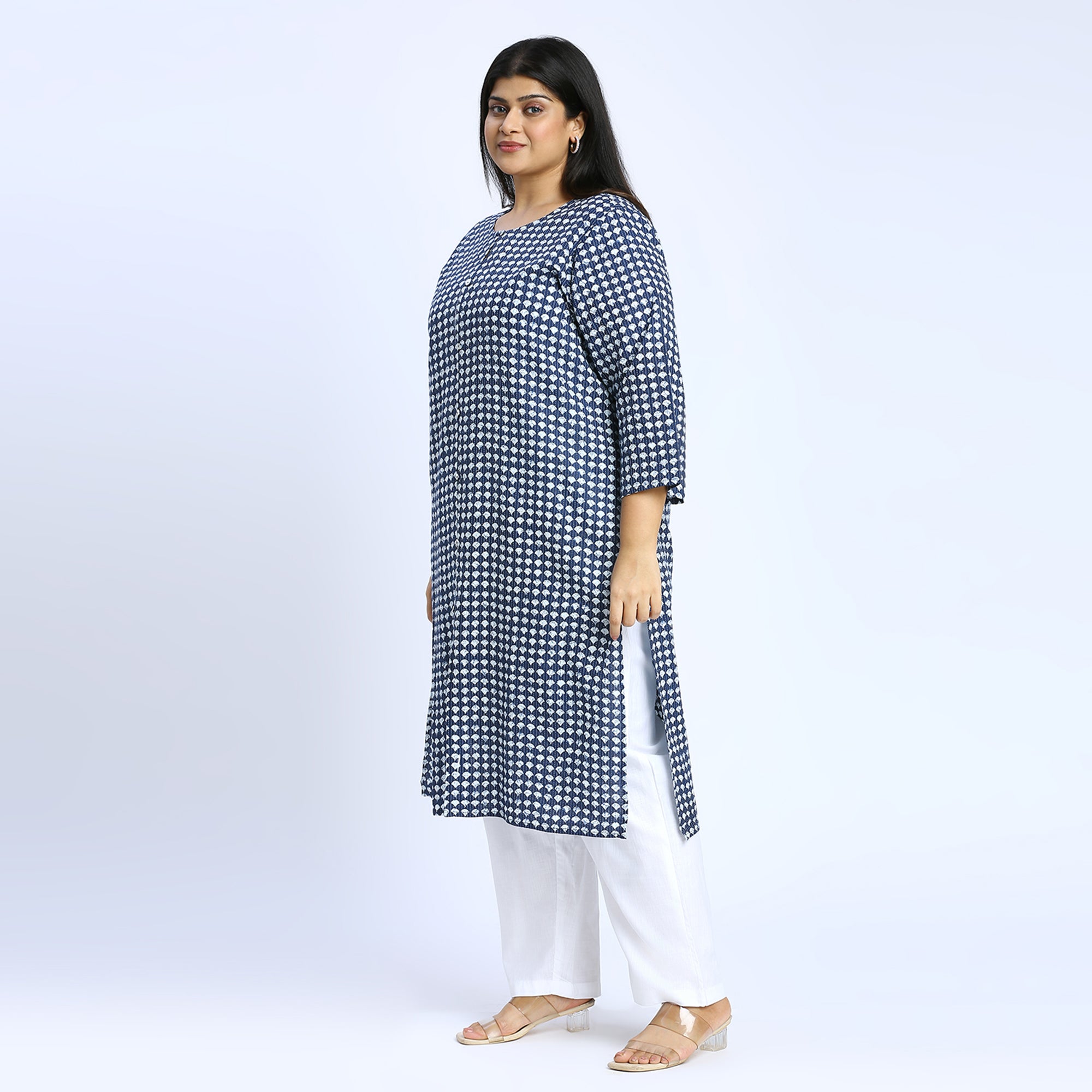 Plus Size Kurta | 2XL - 8XL | 100% Cotton | Indigo