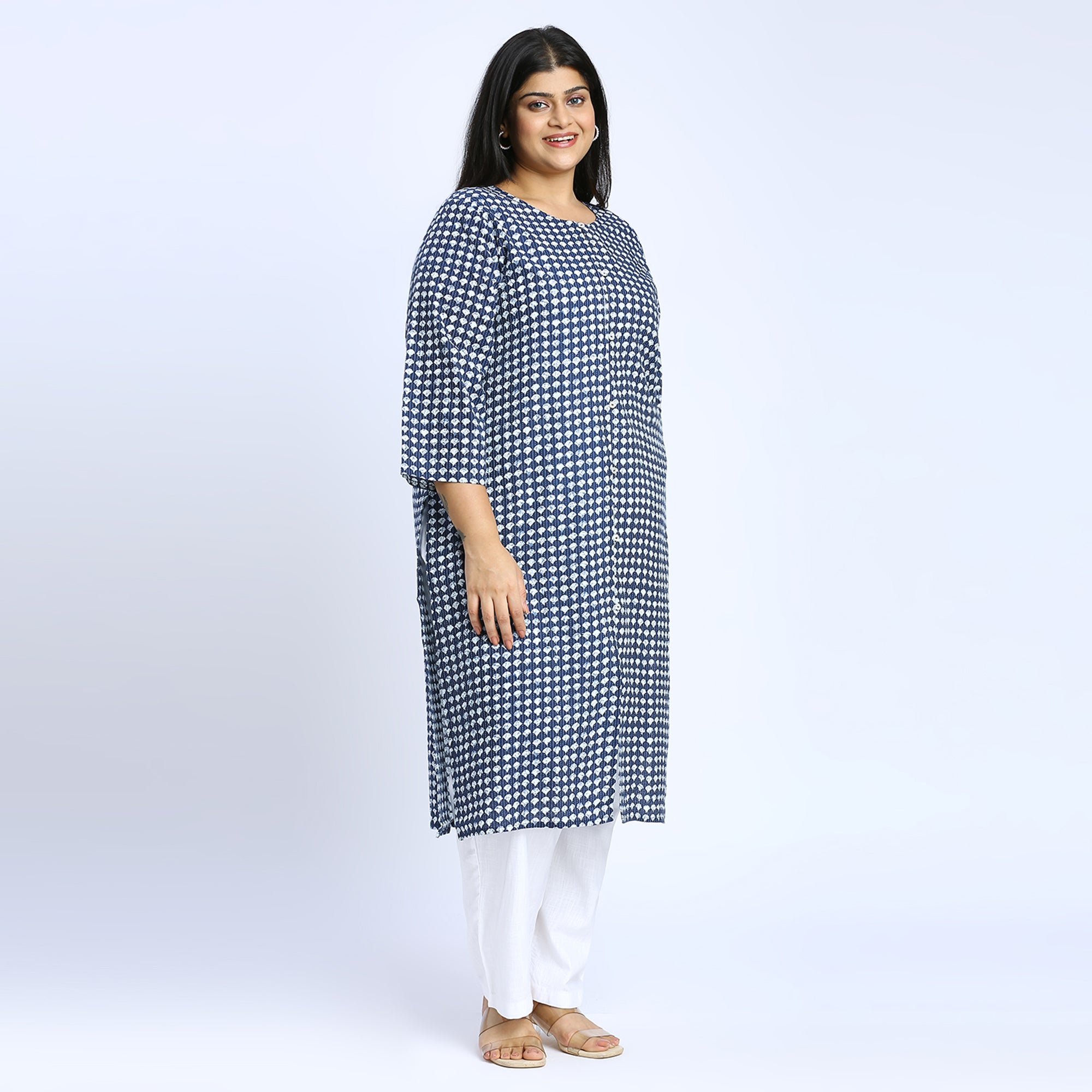 Plus Size Kurta | 2XL - 8XL | 100% Cotton | Indigo