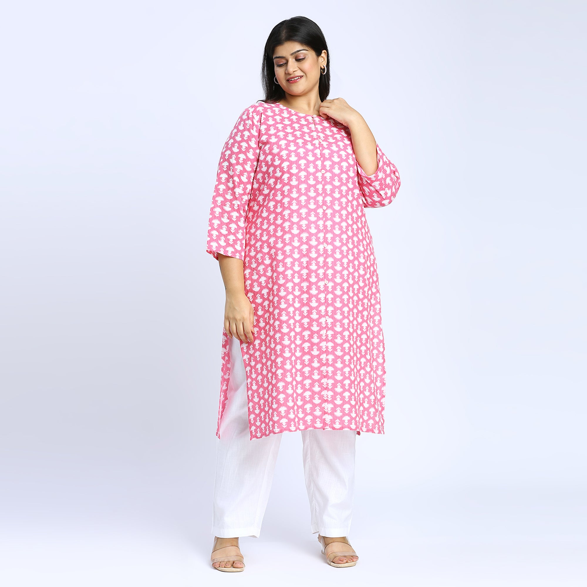 Plus Size Kurta | 2XL - 8XL | 100% Cotton | Maroon