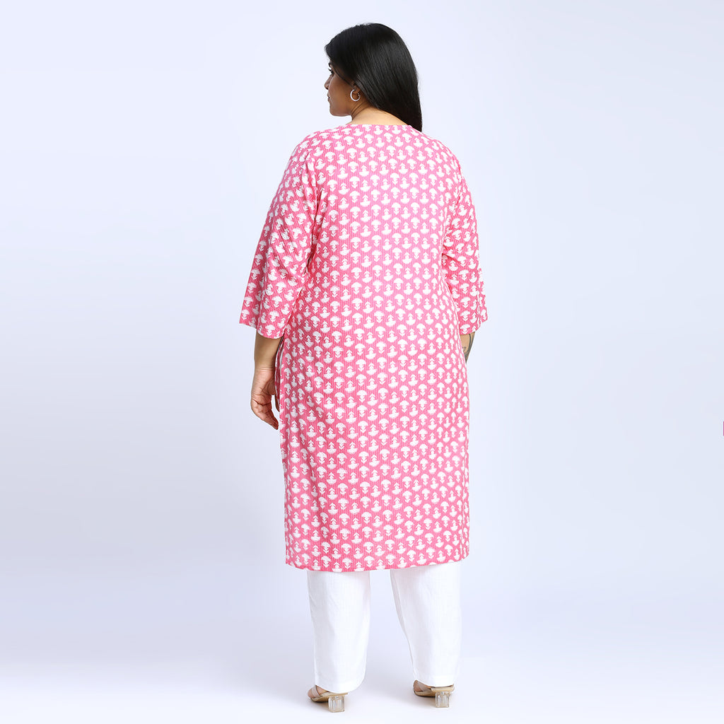 Plus Size Kurta | 2XL - 8XL | 100% Cotton | Maroon
