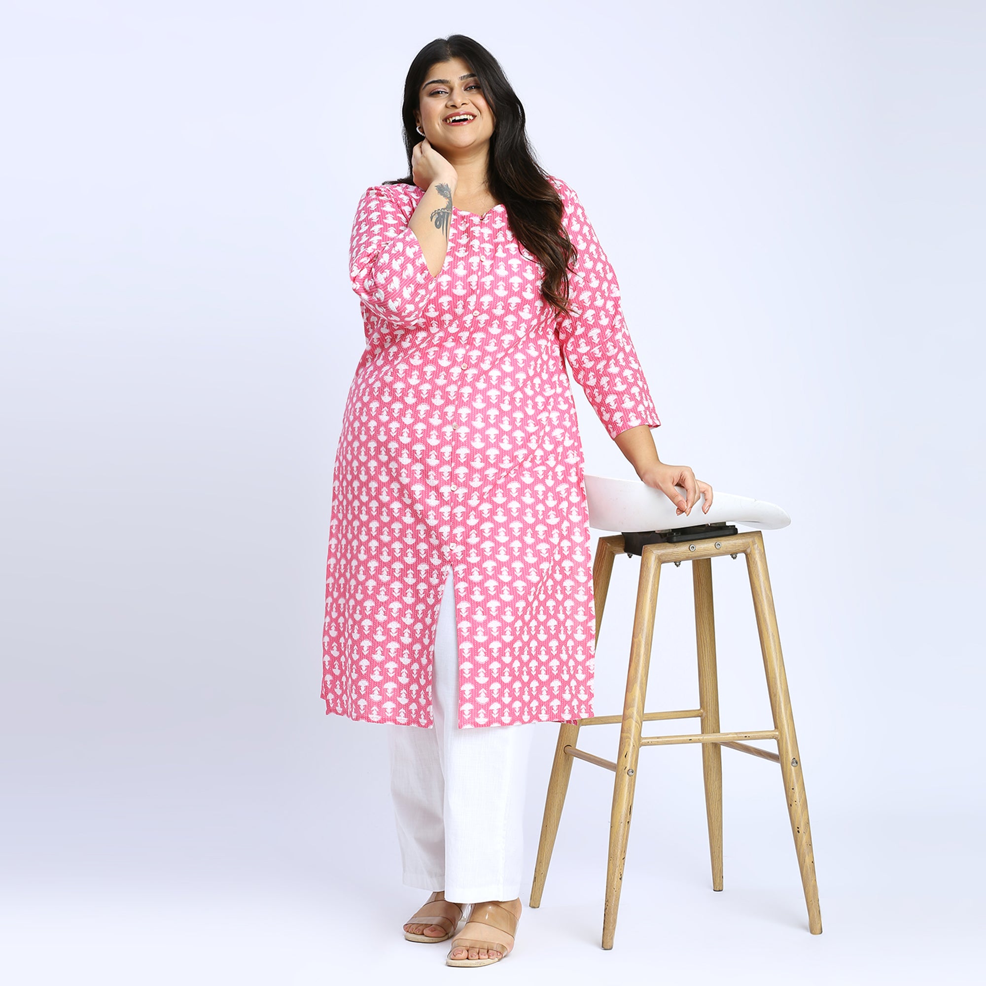 Plus Size Kurta | 2XL - 8XL | 100% Cotton | Maroon
