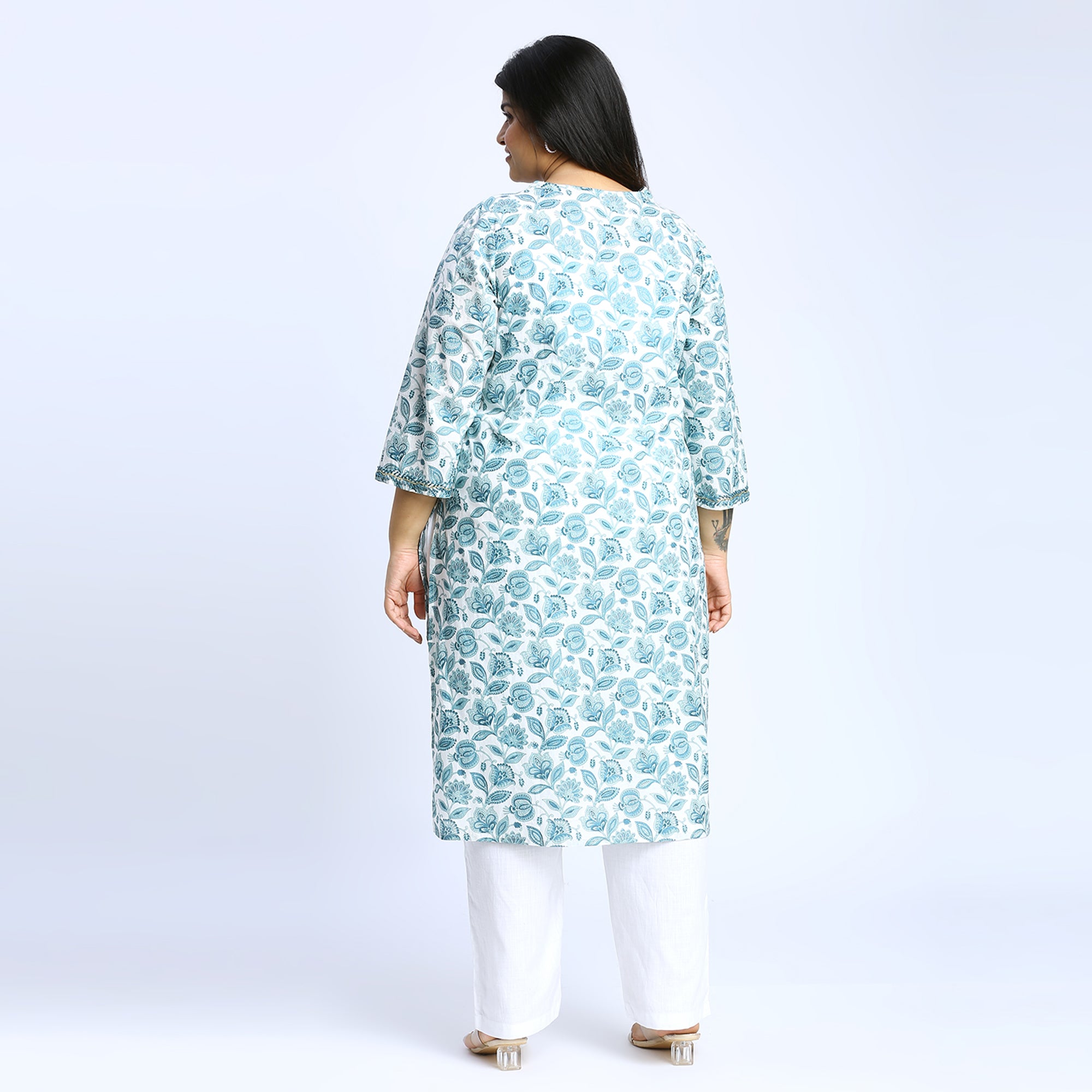Plus Size Kurta | 2XL - 8XL | 100% Cotton | Blue