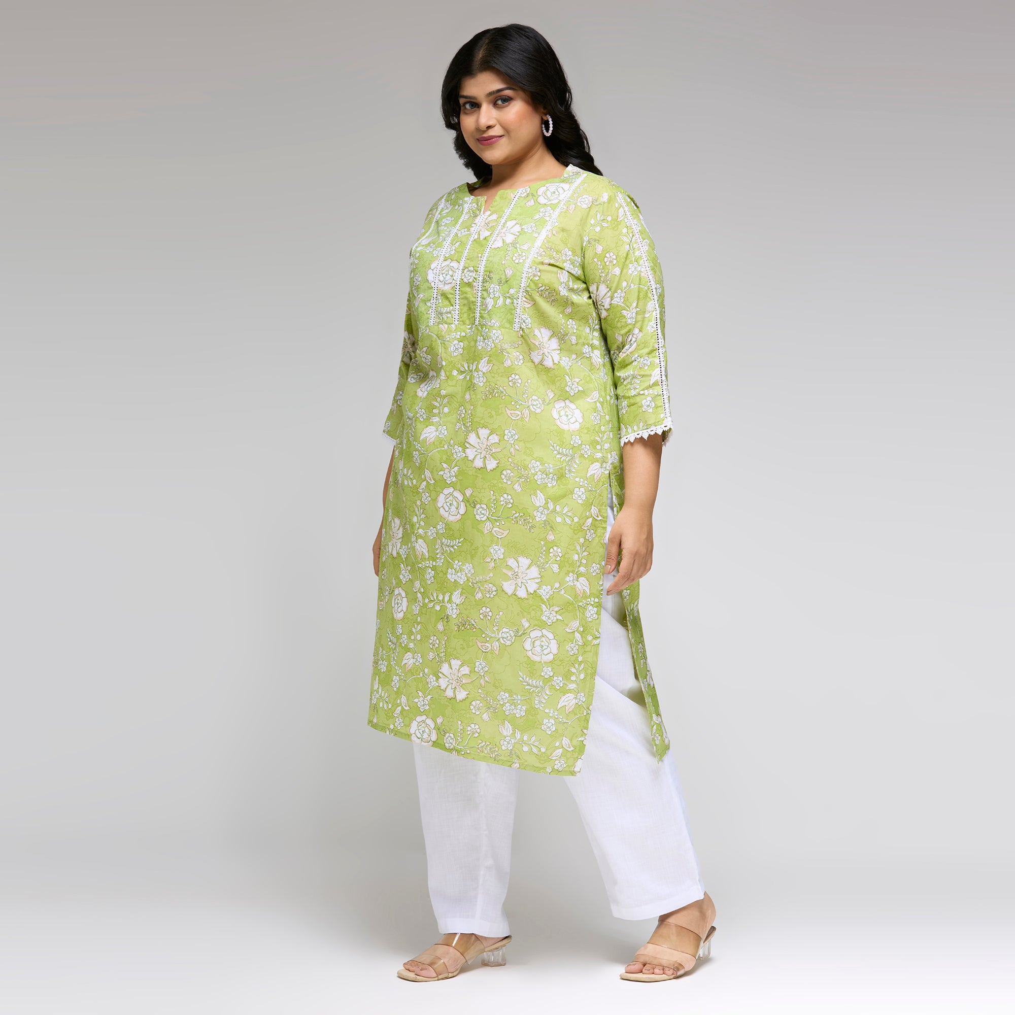 Plus Size Kurta | 2XL-8XL | 100% Cotton | Green