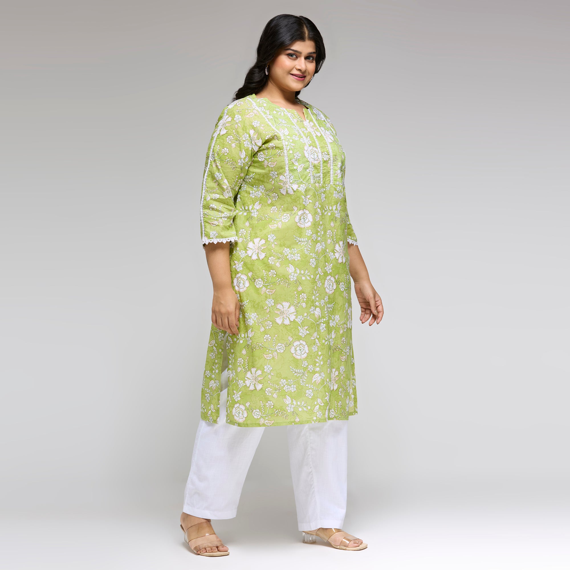 Plus Size Kurta | 2XL-8XL | 100% Cotton | Green
